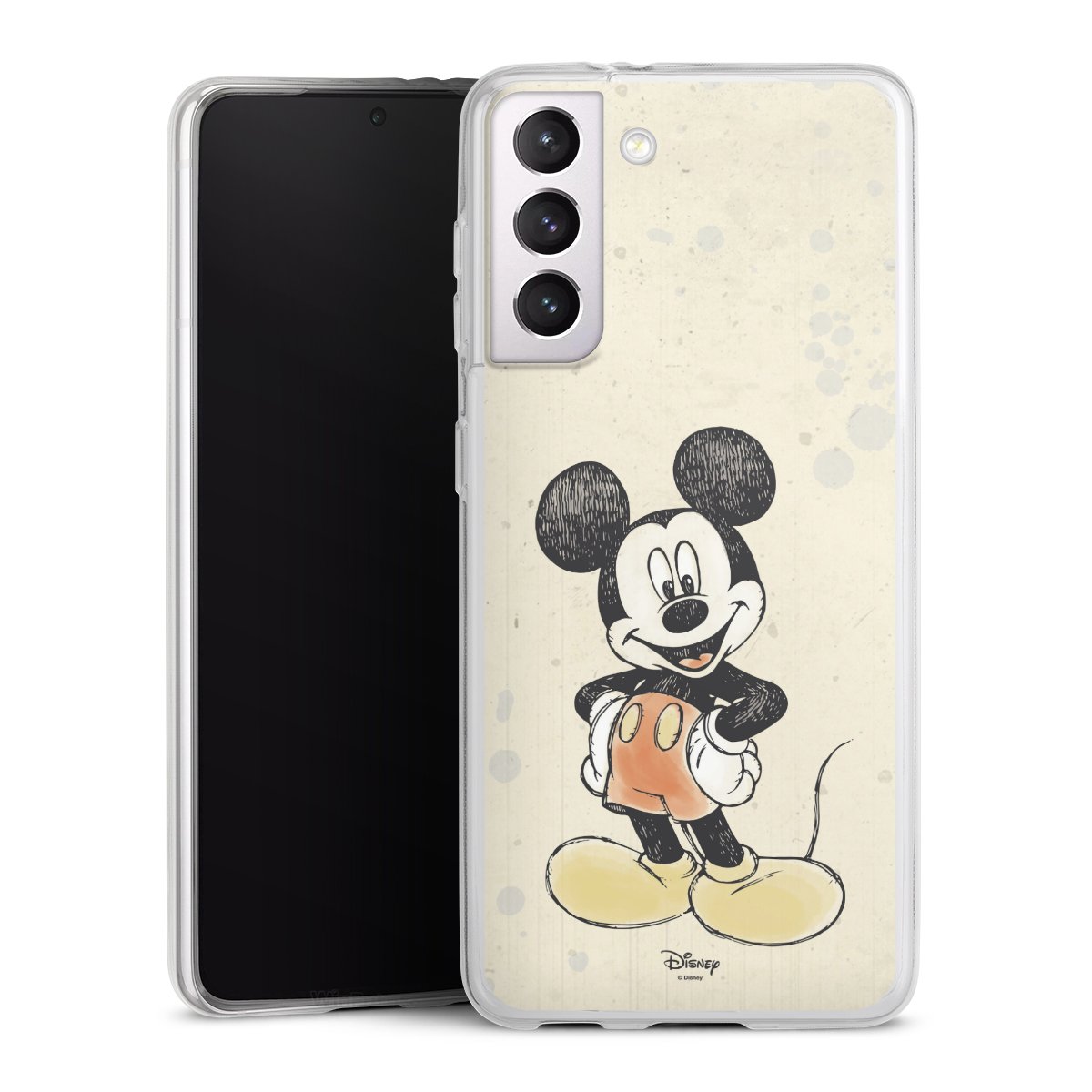 Galaxy S21 5G Handy Slim Case extra dünn Silikon Handyhülle transparent Hülle Water Colour Mickey & Minnie Mouse Official Licensed Product Silikon Slim Case