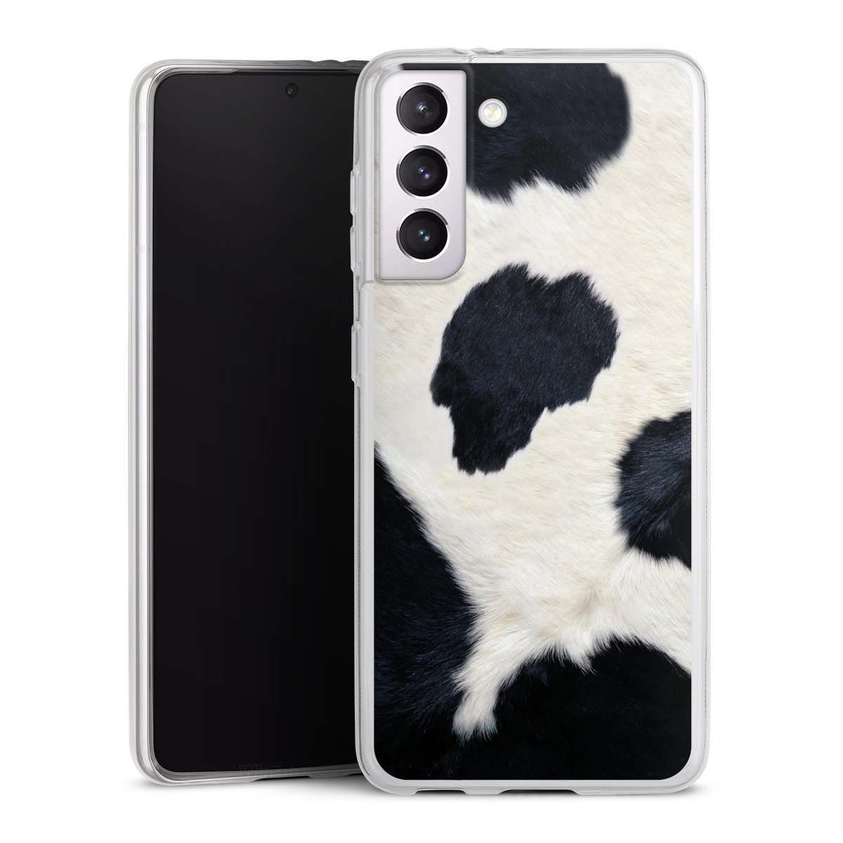 Galaxy S21 5G Handy Slim Case extra dünn Silikon Handyhülle transparent Hülle Animal Look Animal Print Cow Skin Silikon Slim Case