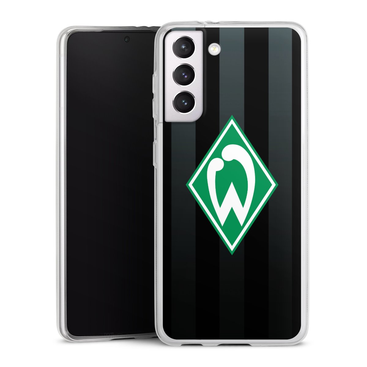 Galaxy S21 5G Handy Slim Case extra dünn Silikon Handyhülle transparent Hülle Stripes Sv Werder Bremen Official Licensed Product Silikon Slim Case