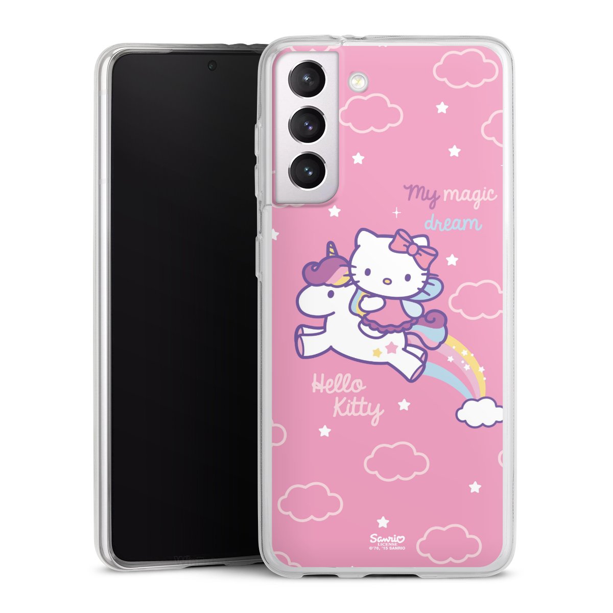 Galaxy S21 5G Handy Slim Case extra dünn Silikon Handyhülle transparent Hülle Einhorn Official Licensed Product Hello Kitty Silikon Slim Case