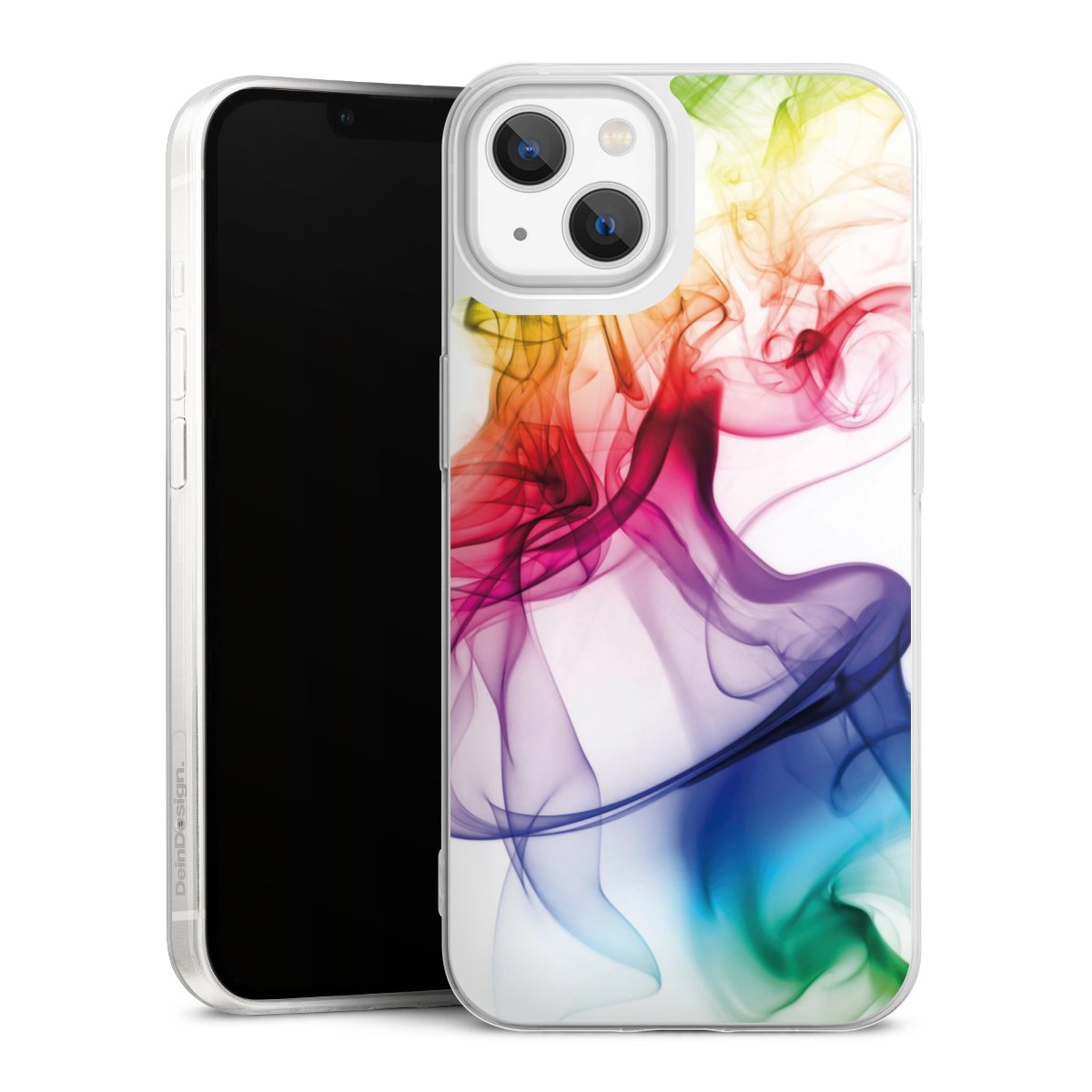 iPhone 13 Handy Slim Case extra dünn Silikon Handyhülle transparent Hülle Water Colour Rainbow Silikon Slim Case