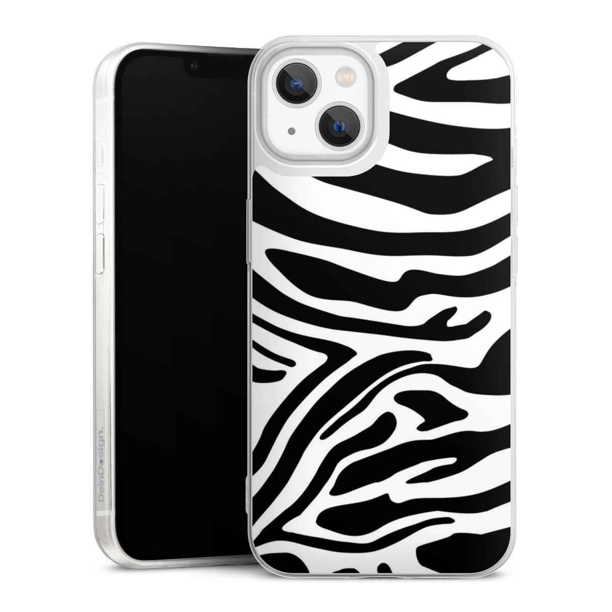 iPhone 13 Handy Slim Case extra dünn Silikon Handyhülle transparent Hülle Zebra Animal Look Animal Print Silikon Slim Case