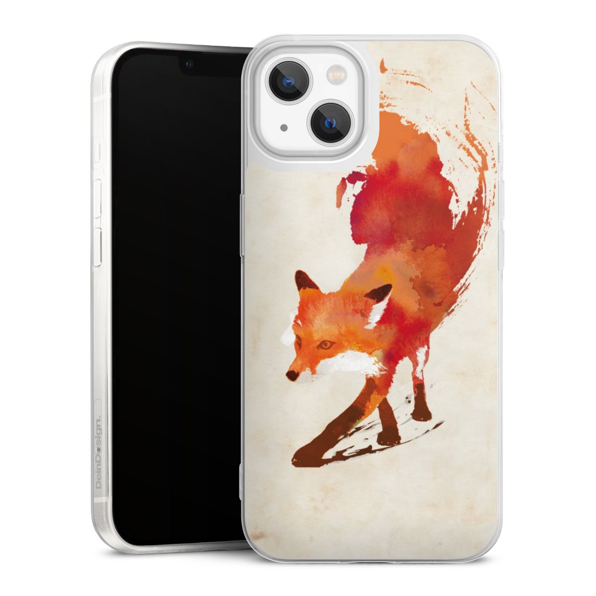 iPhone 13 Handy Slim Case extra dünn Silikon Handyhülle transparent Hülle Fox Graphic Silikon Slim Case