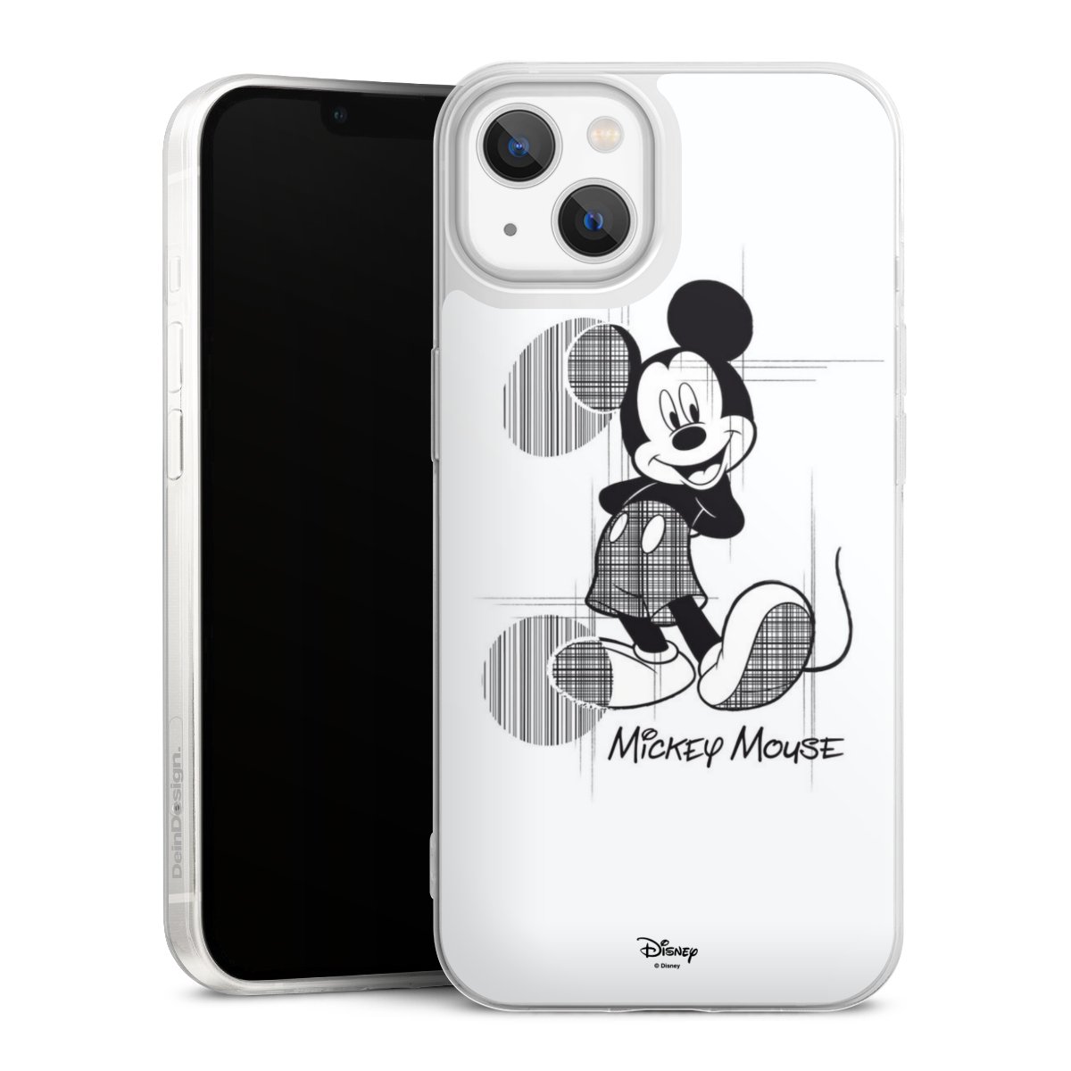 iPhone 13 Handy Slim Case extra dünn Silikon Handyhülle transparent Hülle Disney Official Licensed Product Mickey Mouse Silikon Slim Case