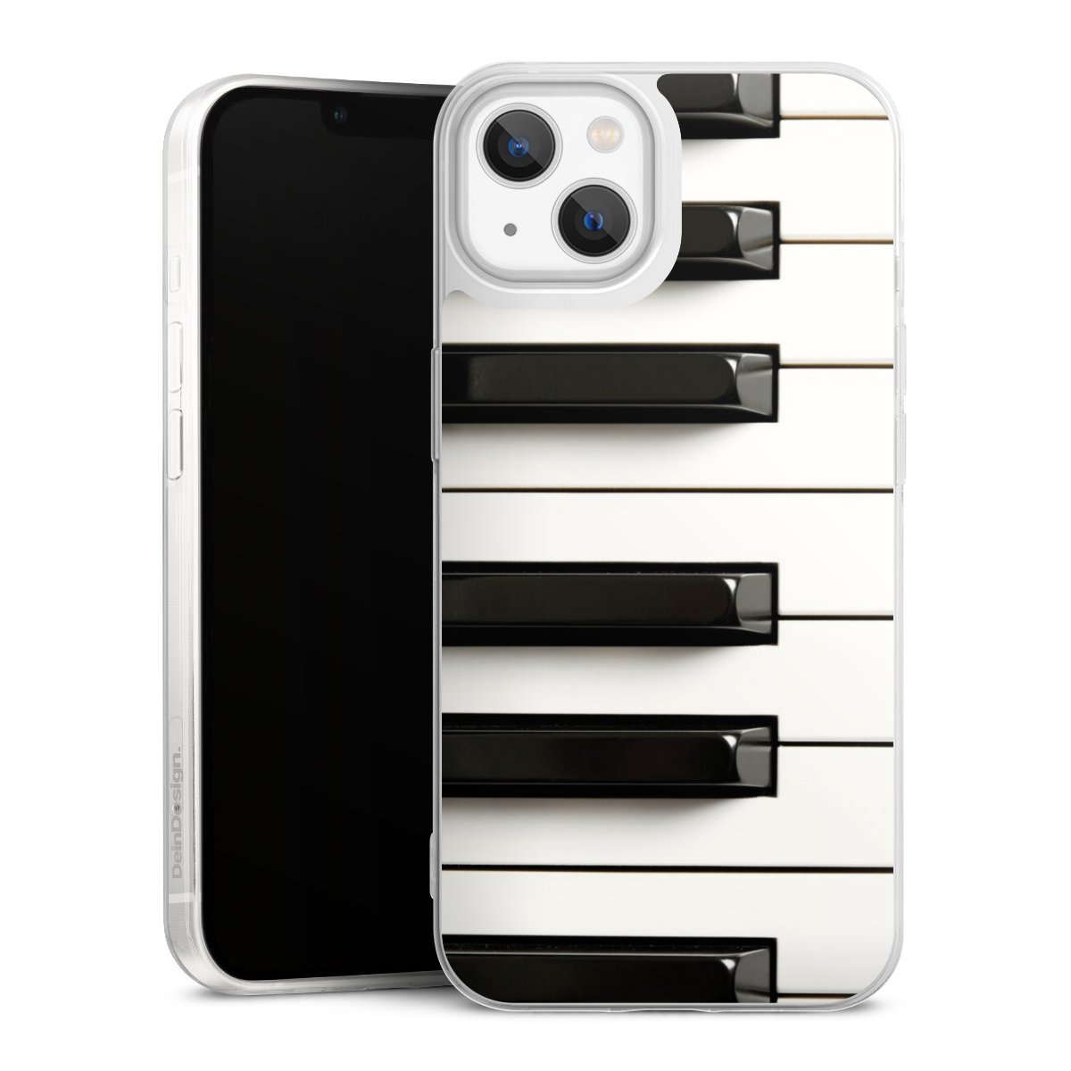 iPhone 13 Handy Slim Case extra dünn Silikon Handyhülle transparent Hülle Klavier Piano Music Silikon Slim Case