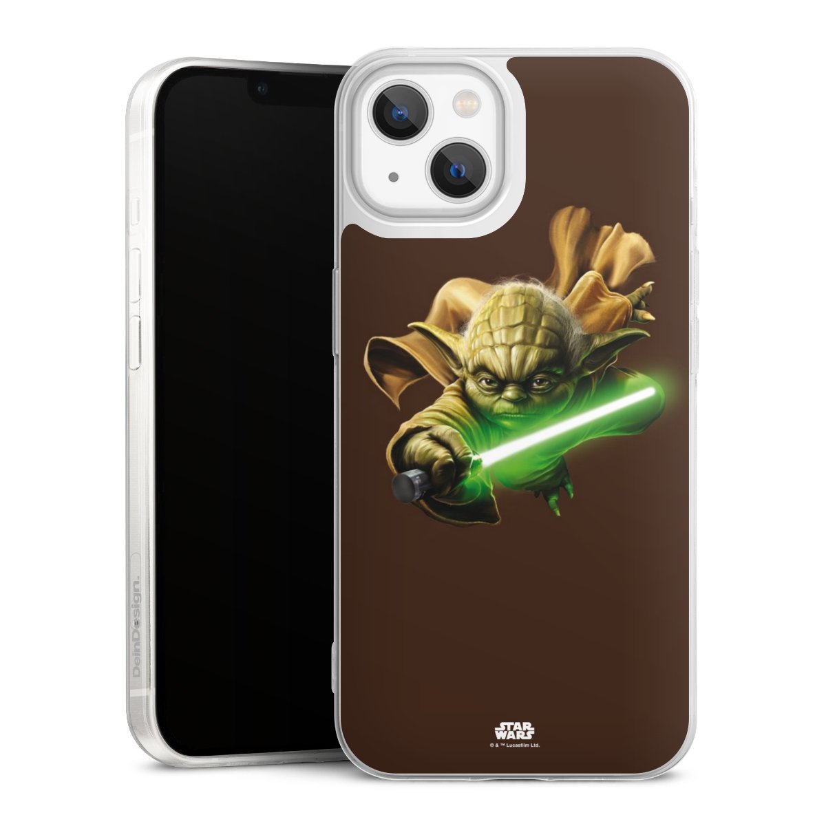 iPhone 13 Handy Slim Case extra dünn Silikon Handyhülle transparent Hülle Yoda Merchandise Star Wars Silikon Slim Case