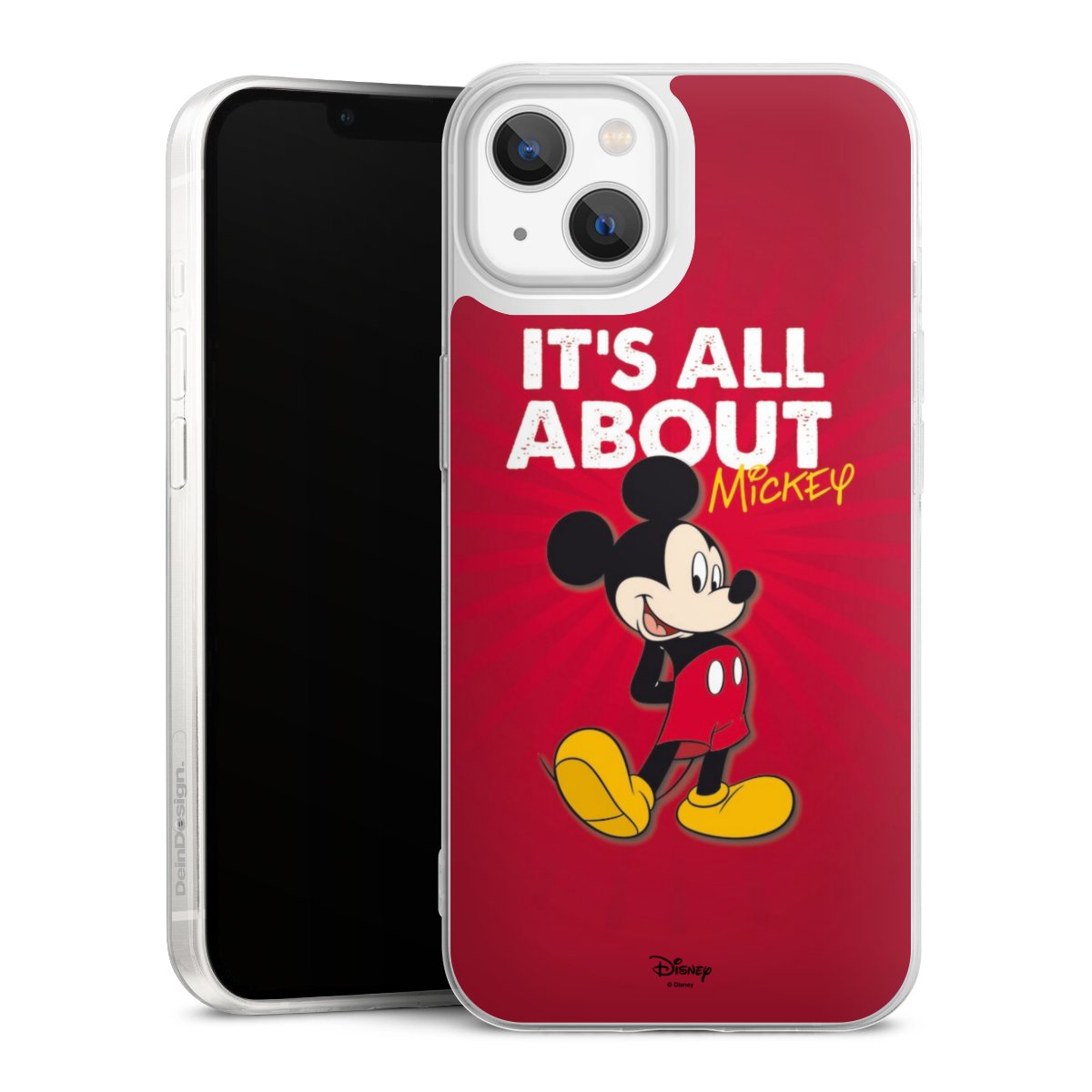 iPhone 13 Handy Slim Case extra dünn Silikon Handyhülle transparent Hülle Mouse Disney Official Licensed Product Silikon Slim Case