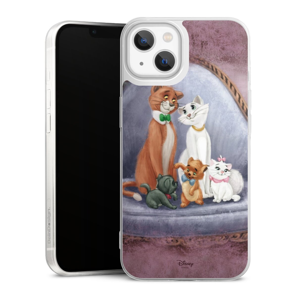 iPhone 13 Handy Slim Case extra dünn Silikon Handyhülle transparent Hülle Official Licensed Product Disney Aristocats Silikon Slim Case