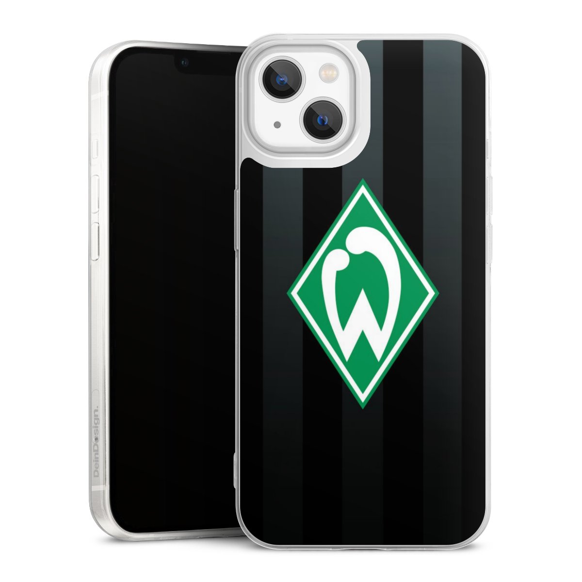 iPhone 13 Handy Slim Case extra dünn Silikon Handyhülle transparent Hülle Stripes Sv Werder Bremen Official Licensed Product Silikon Slim Case