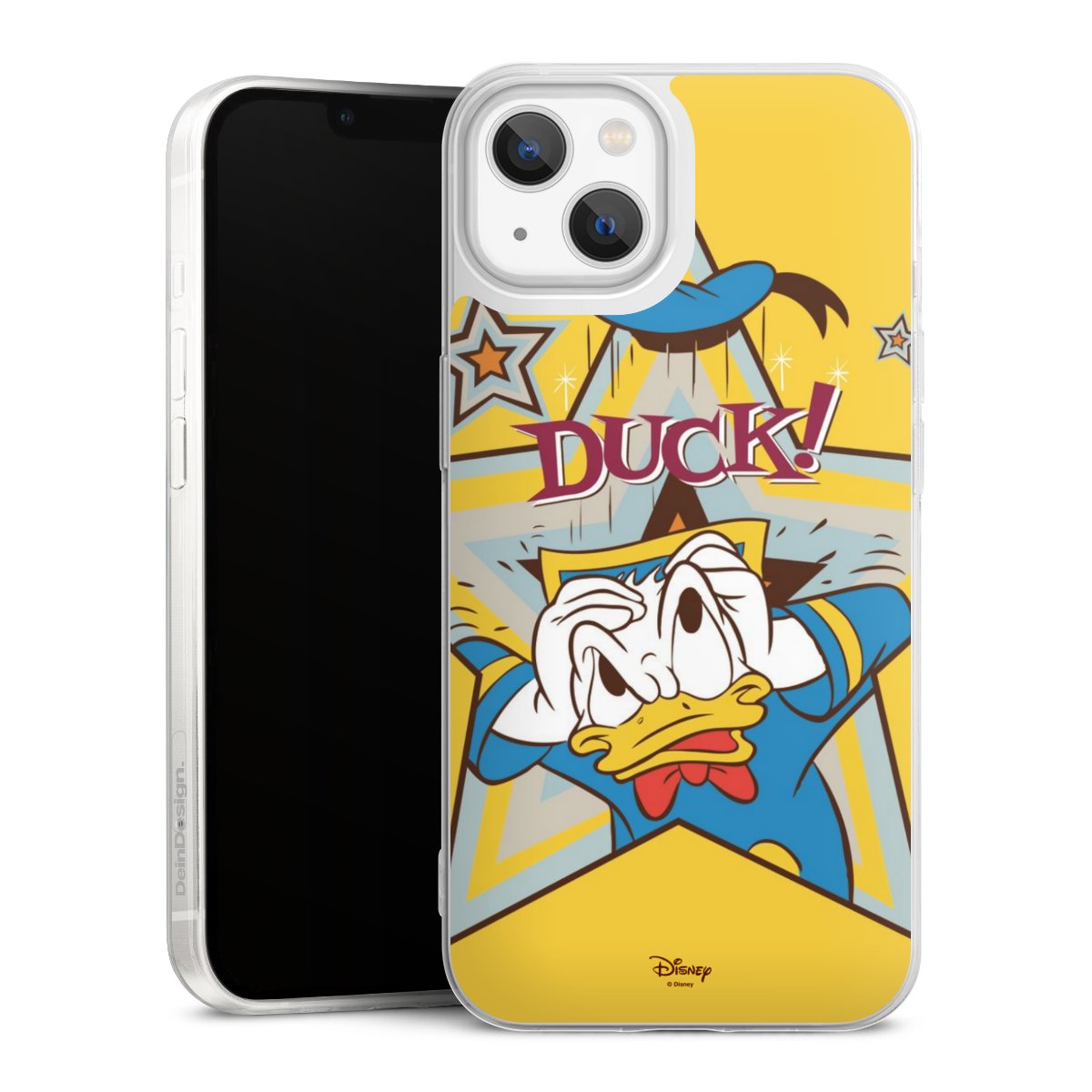 iPhone 13 Handy Slim Case extra dünn Silikon Handyhülle transparent Hülle Official Licensed Product Donald Duck Disney Silikon Slim Case