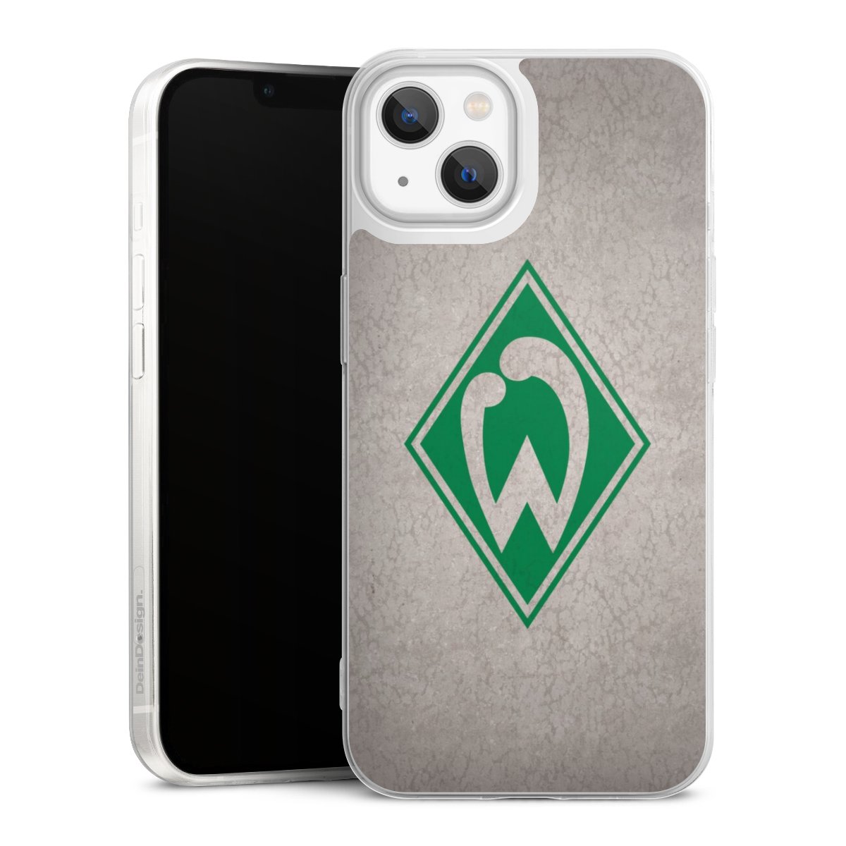 iPhone 13 Handy Slim Case extra dünn Silikon Handyhülle transparent Hülle Sv Werder Bremen Concrete Official Licensed Product Silikon Slim Case