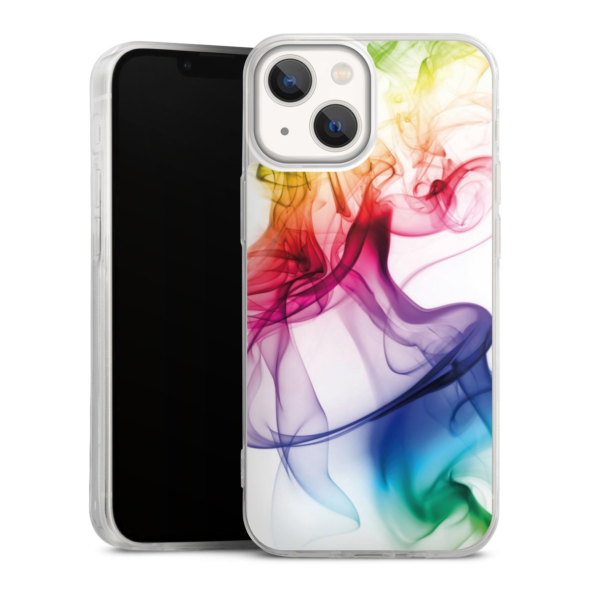 iPhone 13 Mini Handy Slim Case extra dünn Silikon Handyhülle transparent Hülle Water Colour Rainbow Silikon Slim Case