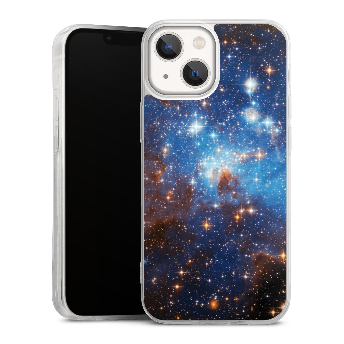 iPhone 13 Mini Handy Slim Case extra dünn Silikon Handyhülle transparent Hülle Star Weltall Galaxy Silikon Slim Case