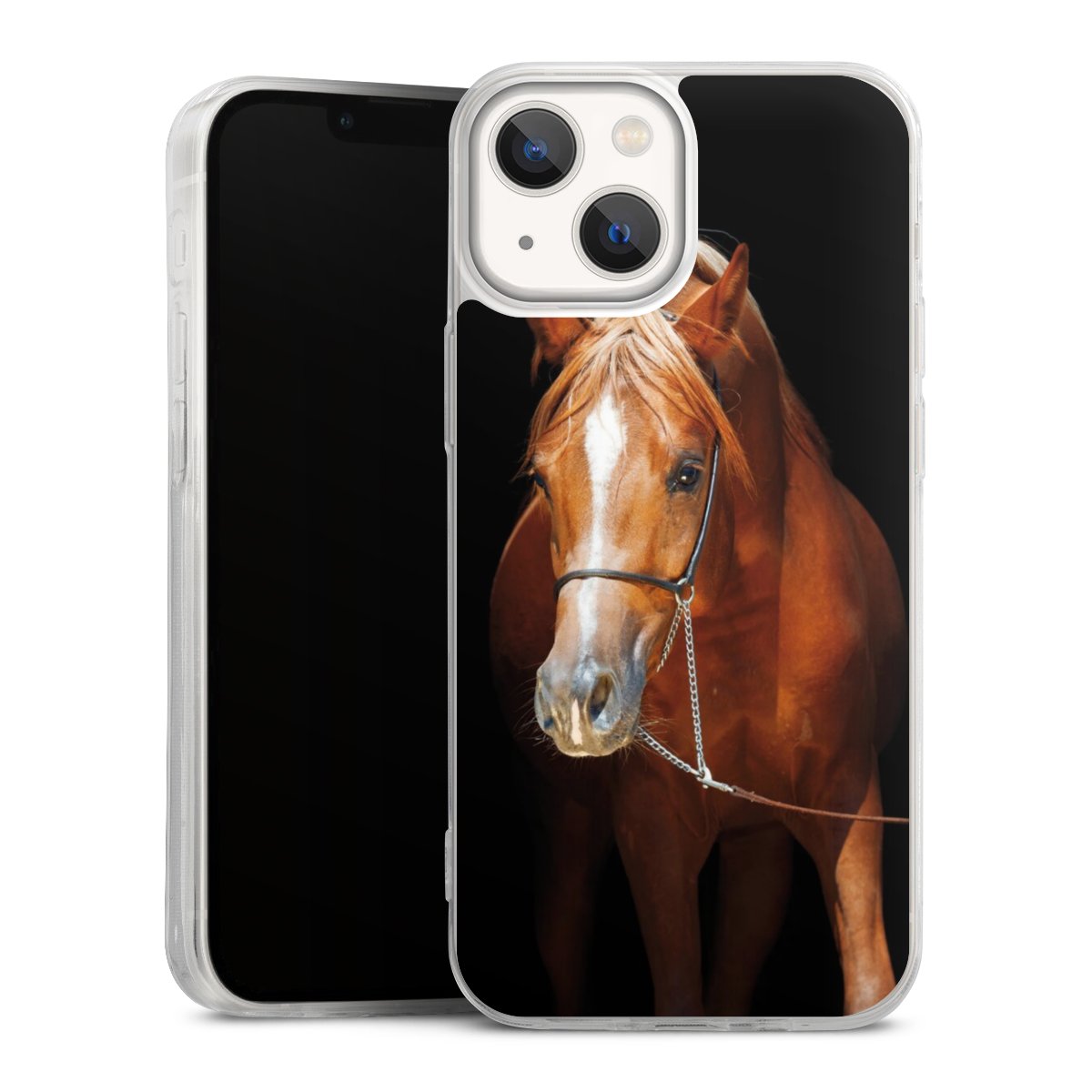 iPhone 13 Mini Handy Slim Case extra dünn Silikon Handyhülle transparent Hülle Mare Horse Hobby Silikon Slim Case