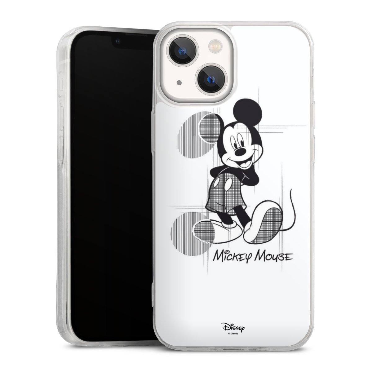 iPhone 13 Mini Handy Slim Case extra dünn Silikon Handyhülle transparent Hülle Disney Official Licensed Product Mickey Mouse Silikon Slim Case