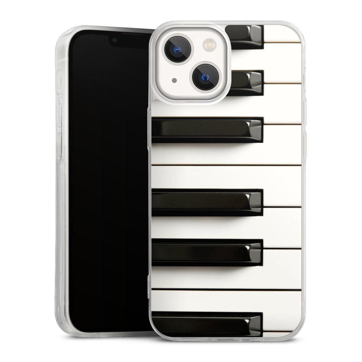 iPhone 13 Mini Handy Slim Case extra dünn Silikon Handyhülle transparent Hülle Klavier Piano Music Silikon Slim Case