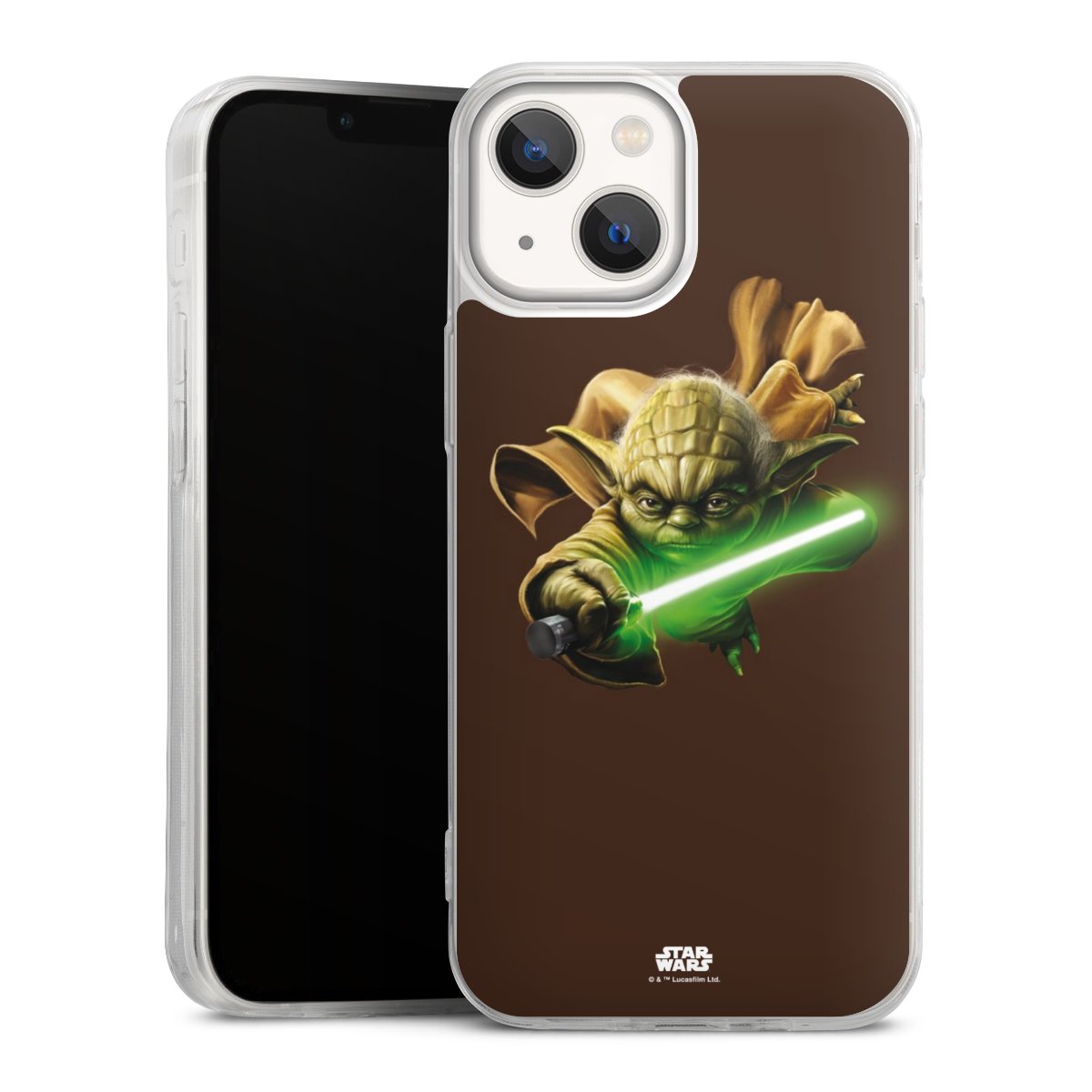 iPhone 13 Mini Handy Slim Case extra dünn Silikon Handyhülle transparent Hülle Yoda Merchandise Star Wars Silikon Slim Case