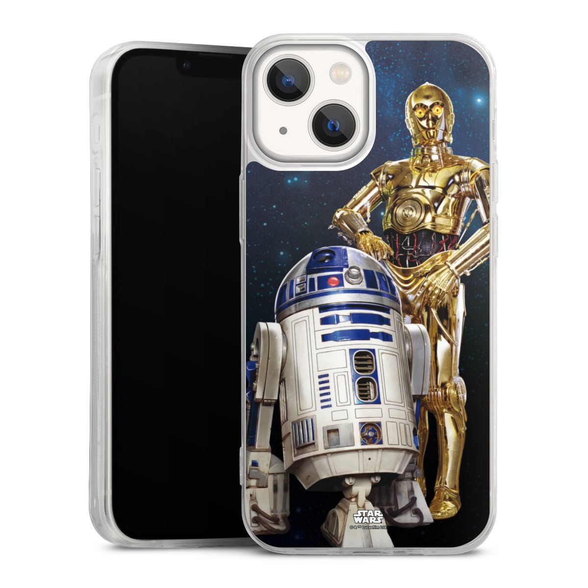 iPhone 13 Mini Handy Slim Case extra dünn Silikon Handyhülle transparent Hülle Weltall Star Wars R2d2 Silikon Slim Case