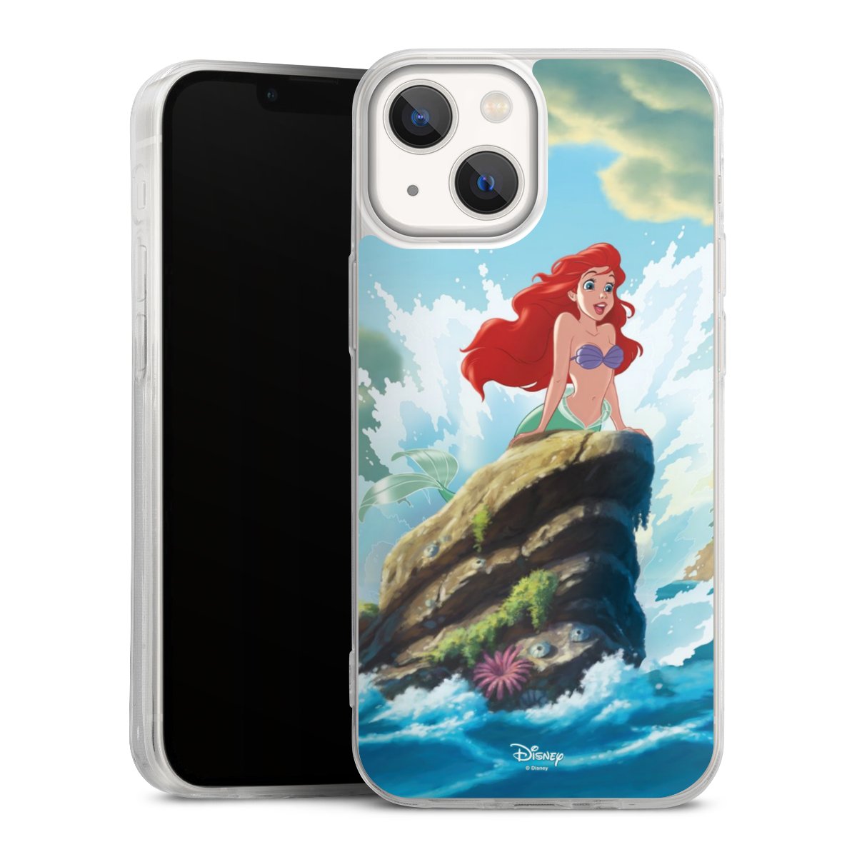 iPhone 13 Mini Handy Slim Case extra dünn Silikon Handyhülle transparent Hülle Mermaid Arielle Die Meerjungfrau Official Licensed Product Silikon Slim Case