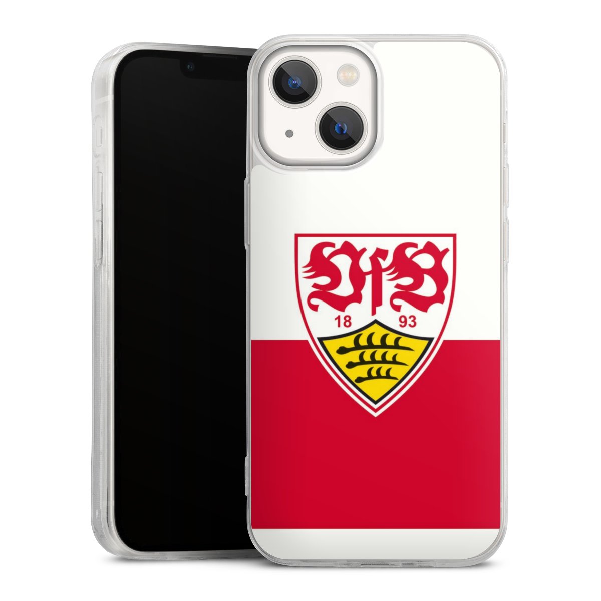 iPhone 13 Mini Handy Slim Case extra dünn Silikon Handyhülle transparent Hülle Official Licensed Product Logo Vfb Stuttgart Silikon Slim Case