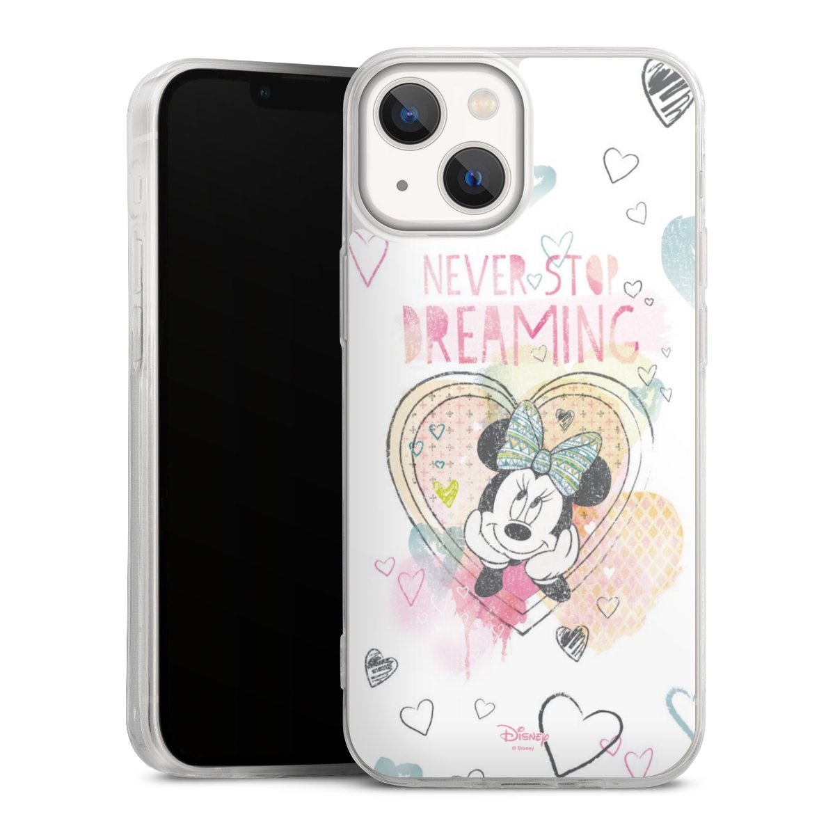 iPhone 13 Mini Handy Slim Case extra dünn Silikon Handyhülle transparent Hülle Disney Official Licensed Product Minnie Mouse Silikon Slim Case