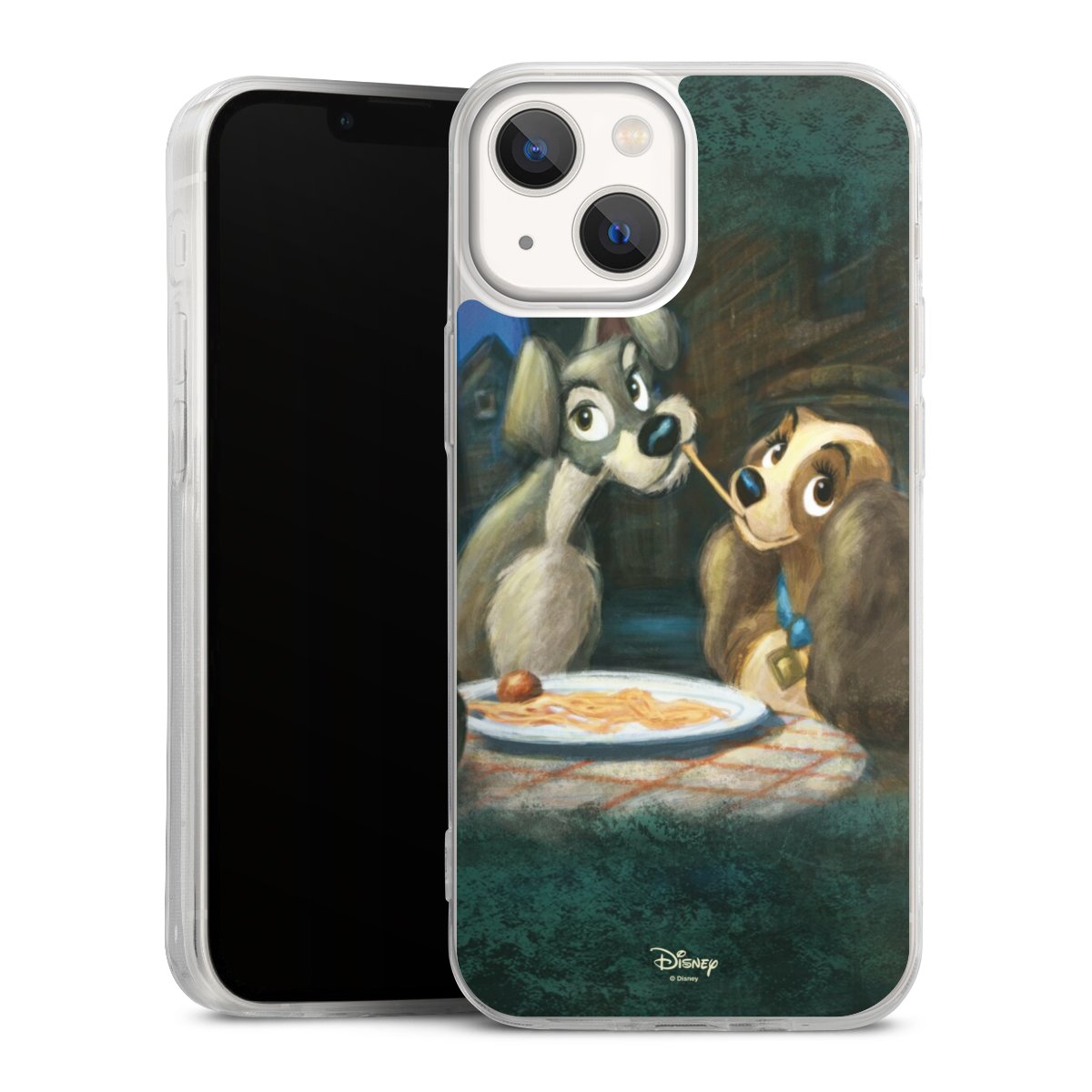 iPhone 13 Mini Handy Slim Case extra dünn Silikon Handyhülle transparent Hülle Lady And The Tramp Official Licensed Product Disney Silikon Slim Case