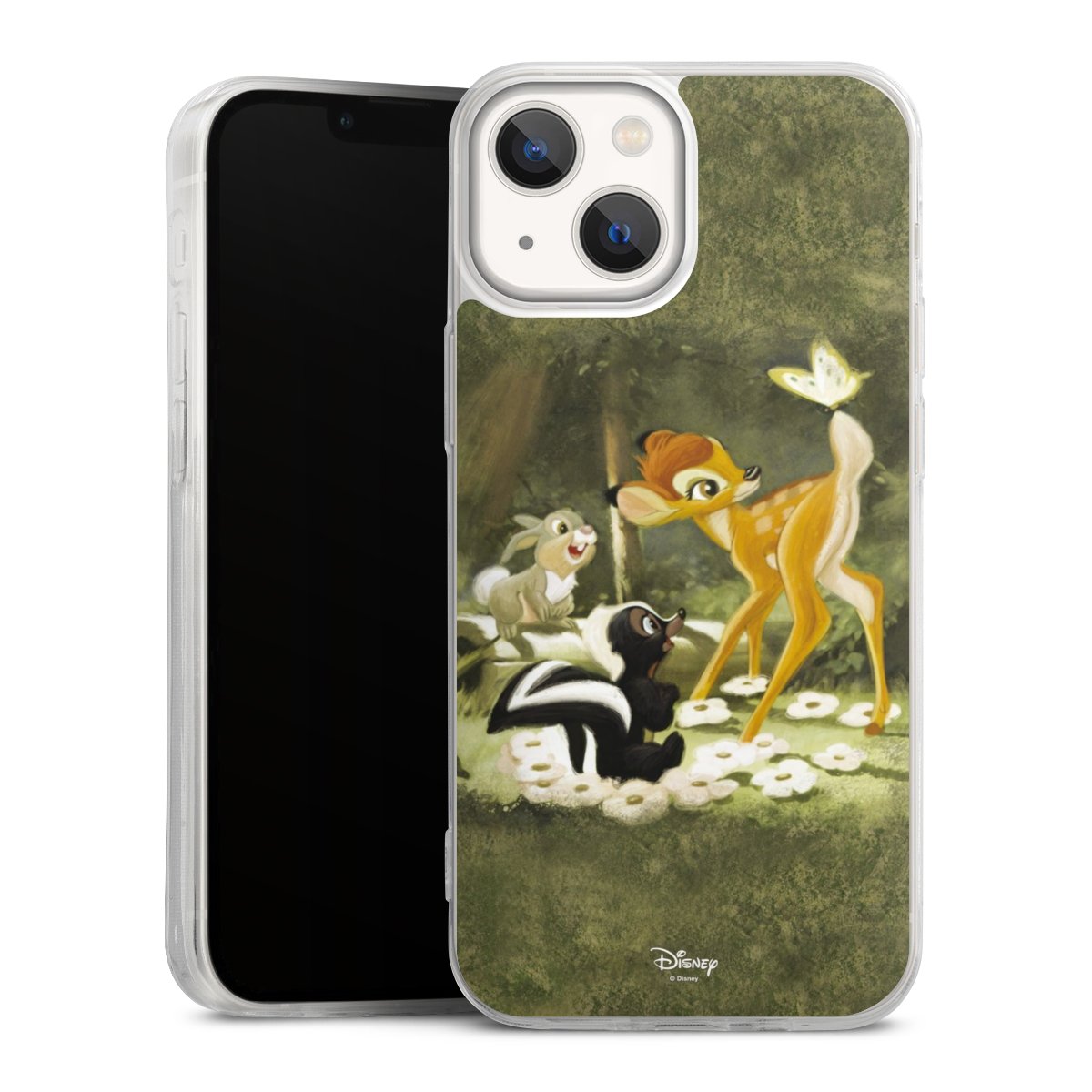 iPhone 13 Mini Handy Slim Case extra dünn Silikon Handyhülle transparent Hülle Disney Official Licensed Product Bambi Silikon Slim Case