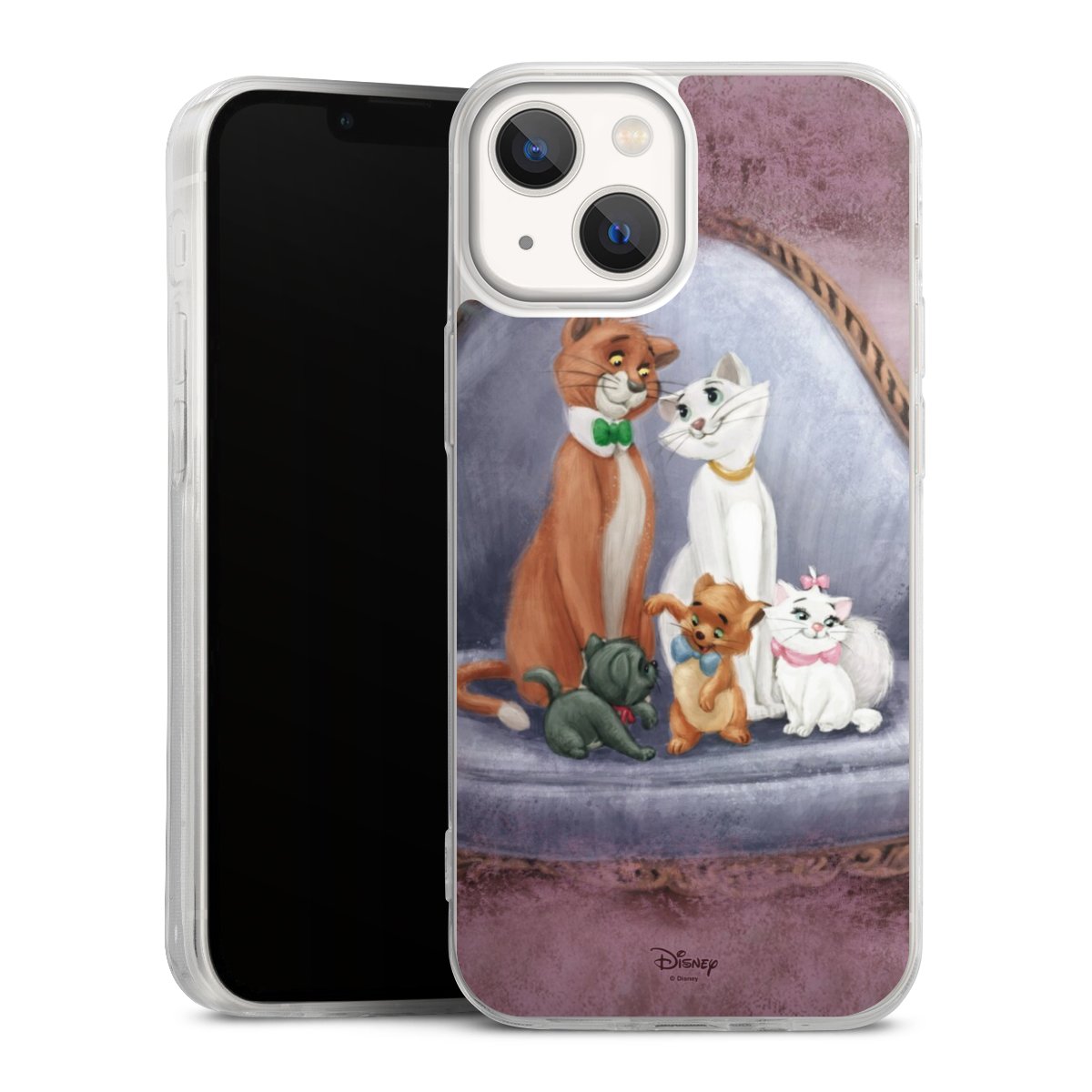 iPhone 13 Mini Handy Slim Case extra dünn Silikon Handyhülle transparent Hülle Official Licensed Product Disney Aristocats Silikon Slim Case