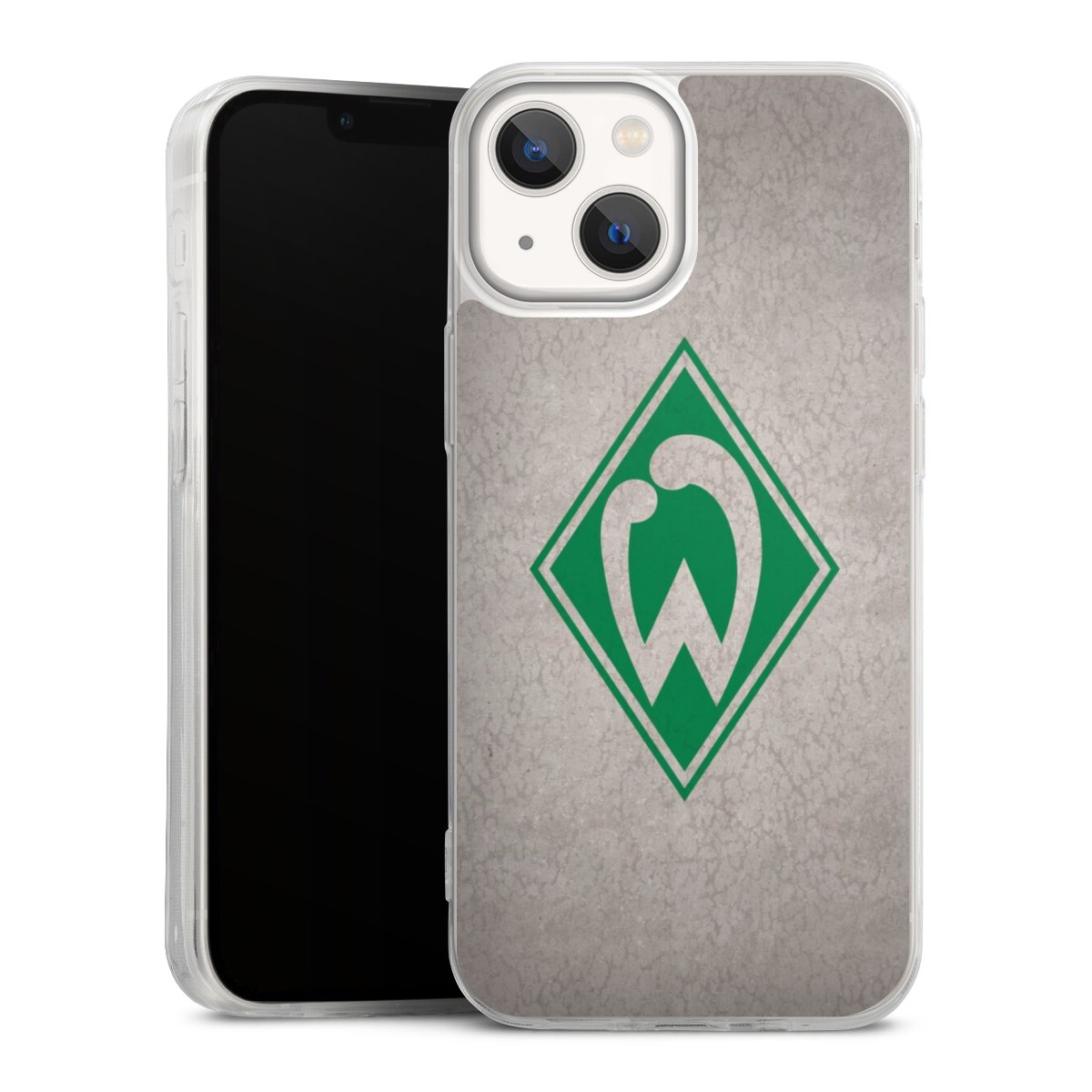 iPhone 13 Mini Handy Slim Case extra dünn Silikon Handyhülle transparent Hülle Sv Werder Bremen Concrete Official Licensed Product Silikon Slim Case