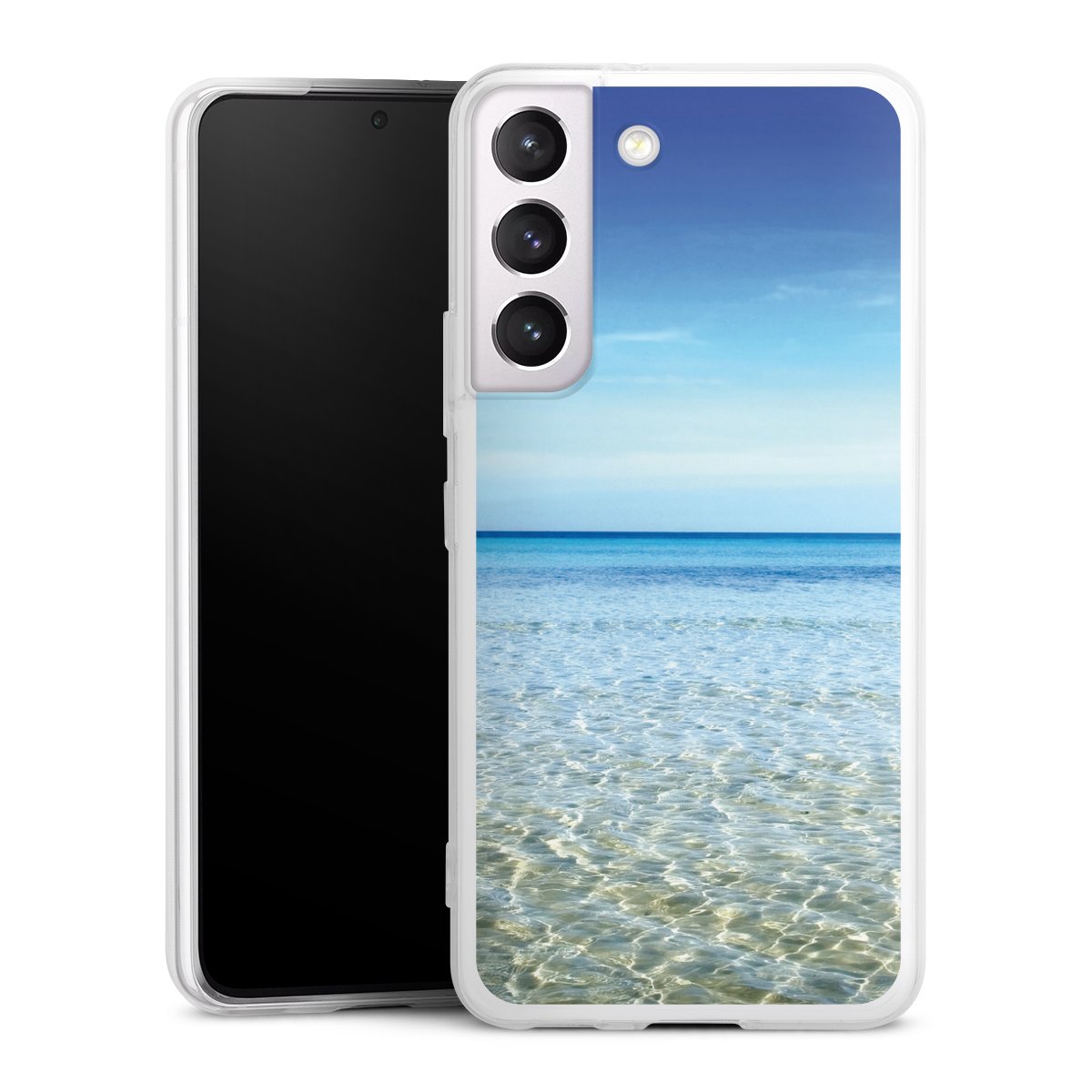 Galaxy S22 Handy Slim Case extra dünn Silikon Handyhülle transparent Hülle Urlaub Sky Ocean Silikon Slim Case