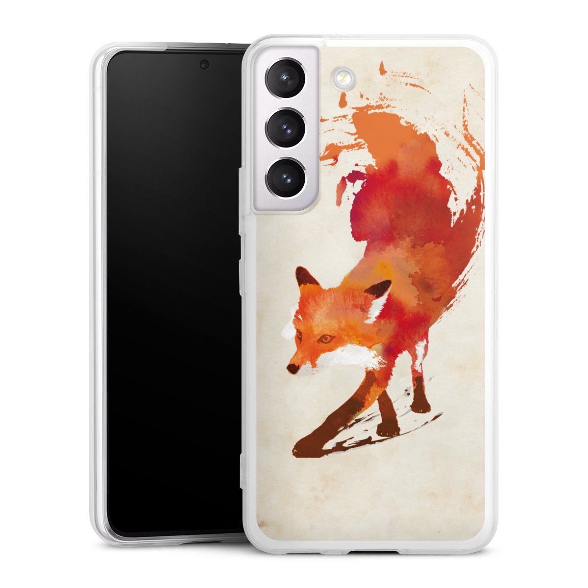 Galaxy S22 Handy Slim Case extra dünn Silikon Handyhülle transparent Hülle Fox Graphic Silikon Slim Case