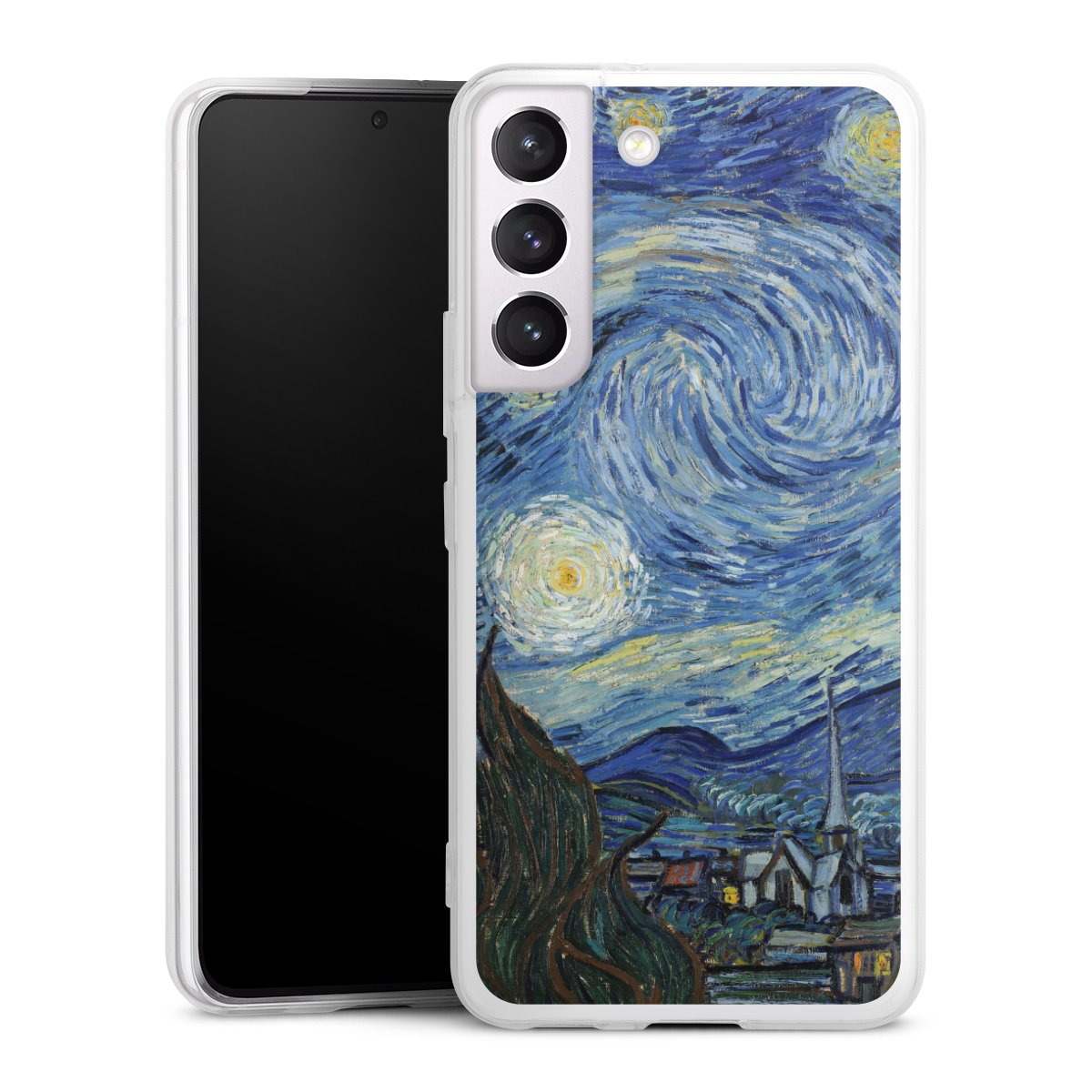 Galaxy S22 Handy Slim Case extra dünn Silikon Handyhülle transparent Hülle The Starry Night Kunst Vincent Van Gogh Silikon Slim Case