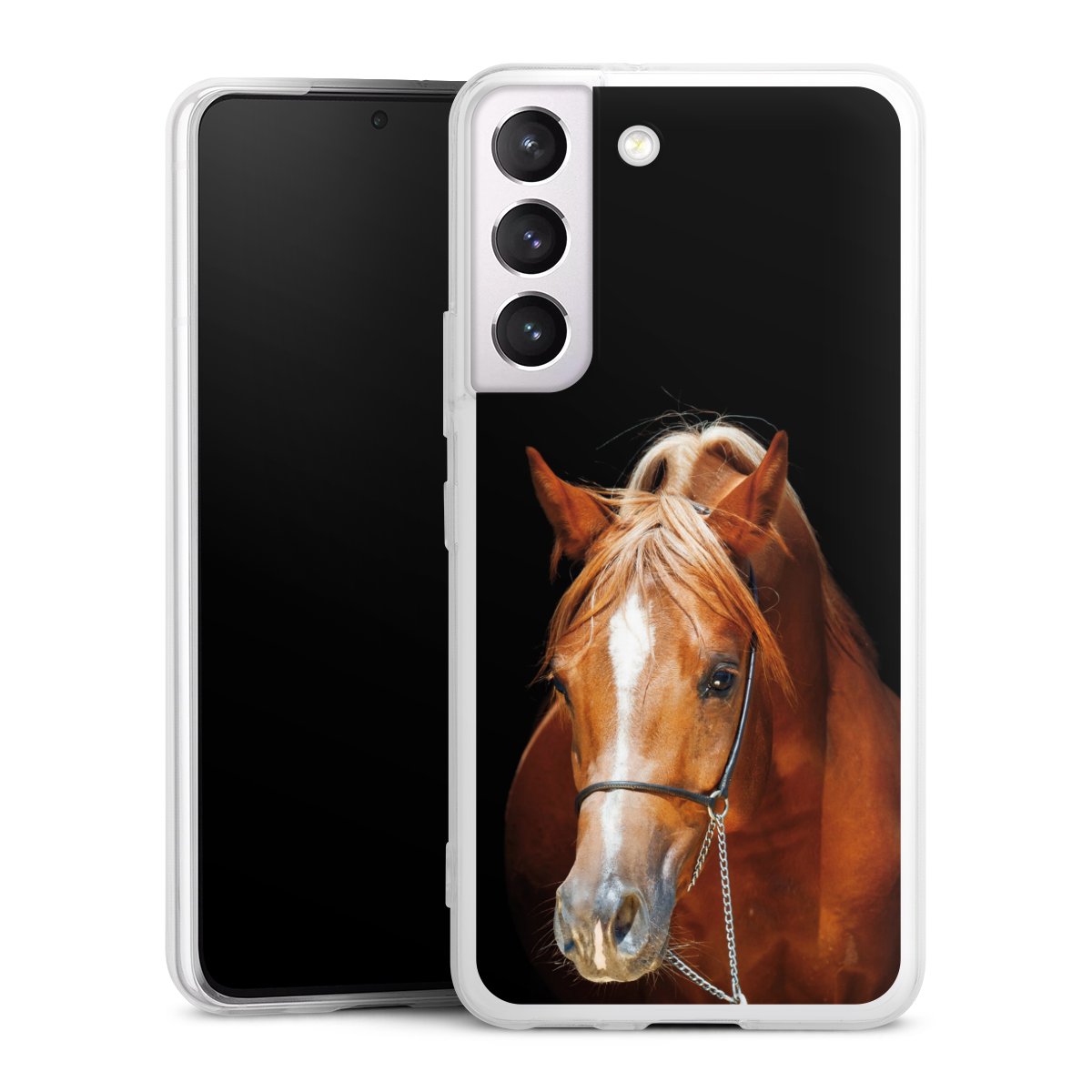 Galaxy S22 Handy Slim Case extra dünn Silikon Handyhülle transparent Hülle Mare Horse Hobby Silikon Slim Case