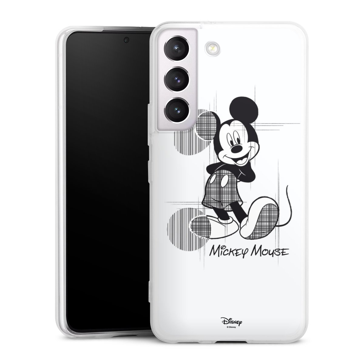 Galaxy S22 Handy Slim Case extra dünn Silikon Handyhülle transparent Hülle Disney Official Licensed Product Mickey Mouse Silikon Slim Case