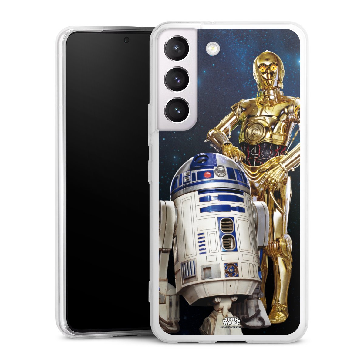 Galaxy S22 Handy Slim Case extra dünn Silikon Handyhülle transparent Hülle Weltall Star Wars R2d2 Silikon Slim Case