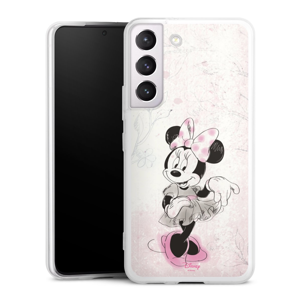 Galaxy S22 Handy Slim Case extra dünn Silikon Handyhülle transparent Hülle Disney Minnie Mouse Vintage Silikon Slim Case