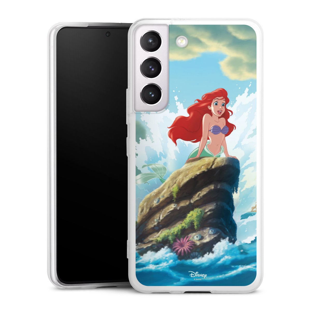 Galaxy S22 Handy Slim Case extra dünn Silikon Handyhülle transparent Hülle Mermaid Arielle Die Meerjungfrau Official Licensed Product Silikon Slim Case