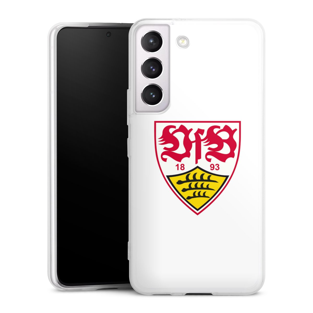 Galaxy S22 Handy Slim Case extra dünn Silikon Handyhülle transparent Hülle Logo Official Licensed Product Vfb Stuttgart Silikon Slim Case