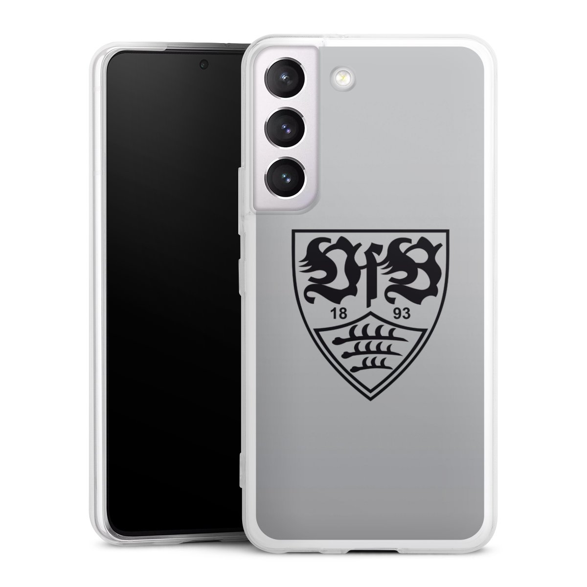 Galaxy S22 Handy Slim Case extra dünn Silikon Handyhülle transparent Hülle Logo Vfb Stuttgart Official Licensed Product Silikon Slim Case