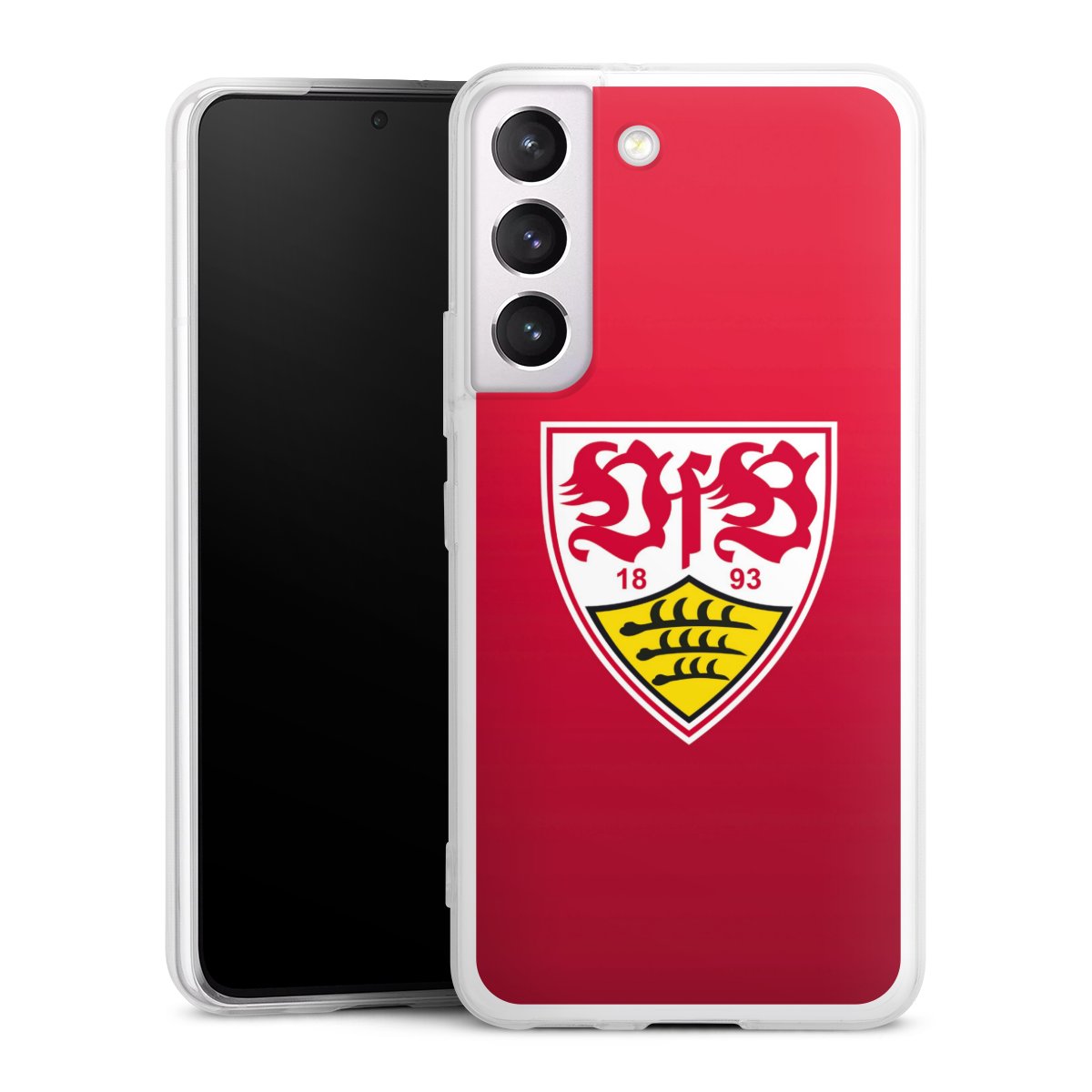 Galaxy S22 Handy Slim Case extra dünn Silikon Handyhülle transparent Hülle Official Licensed Product Vfb Stuttgart Silikon Slim Case