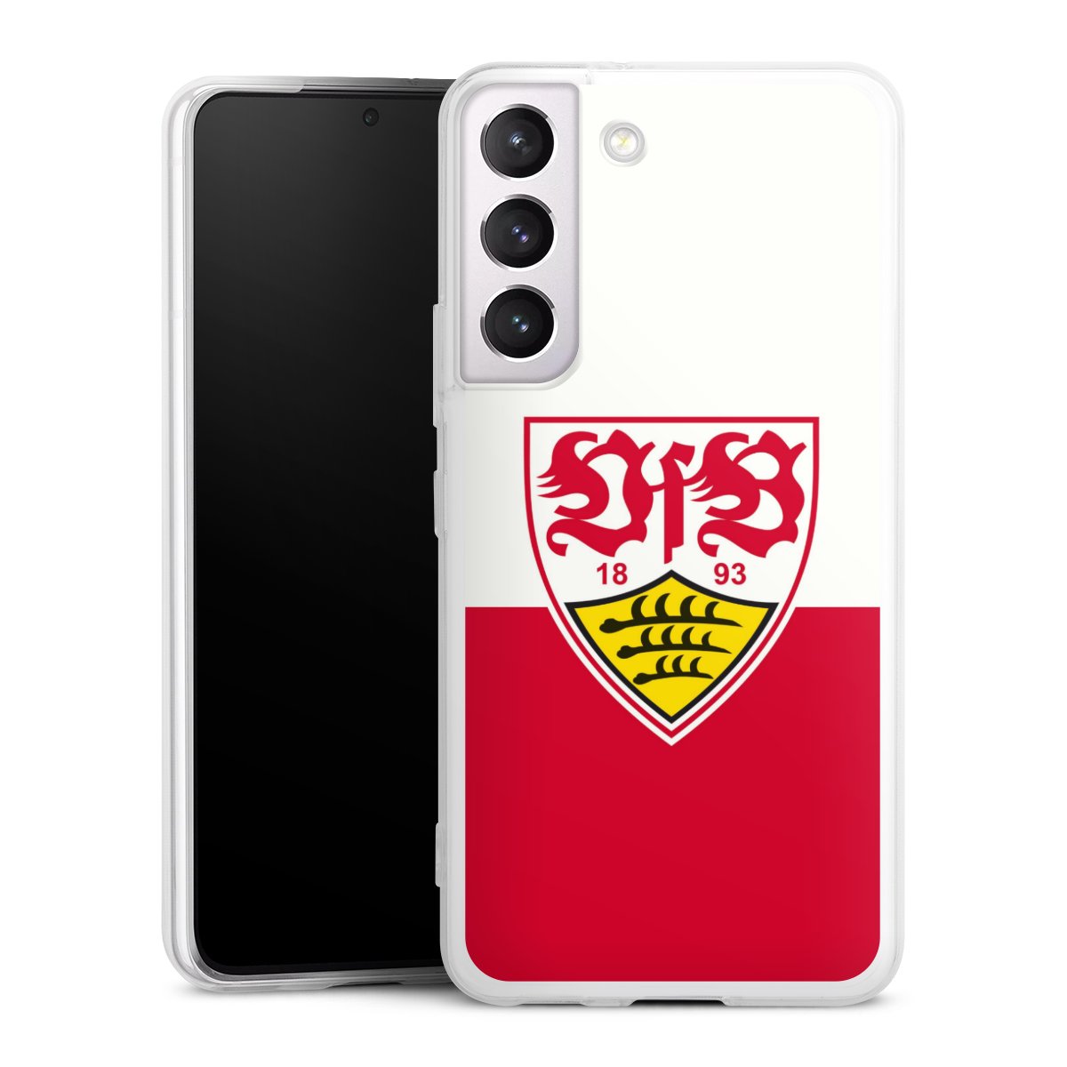 Galaxy S22 Handy Slim Case extra dünn Silikon Handyhülle transparent Hülle Official Licensed Product Logo Vfb Stuttgart Silikon Slim Case