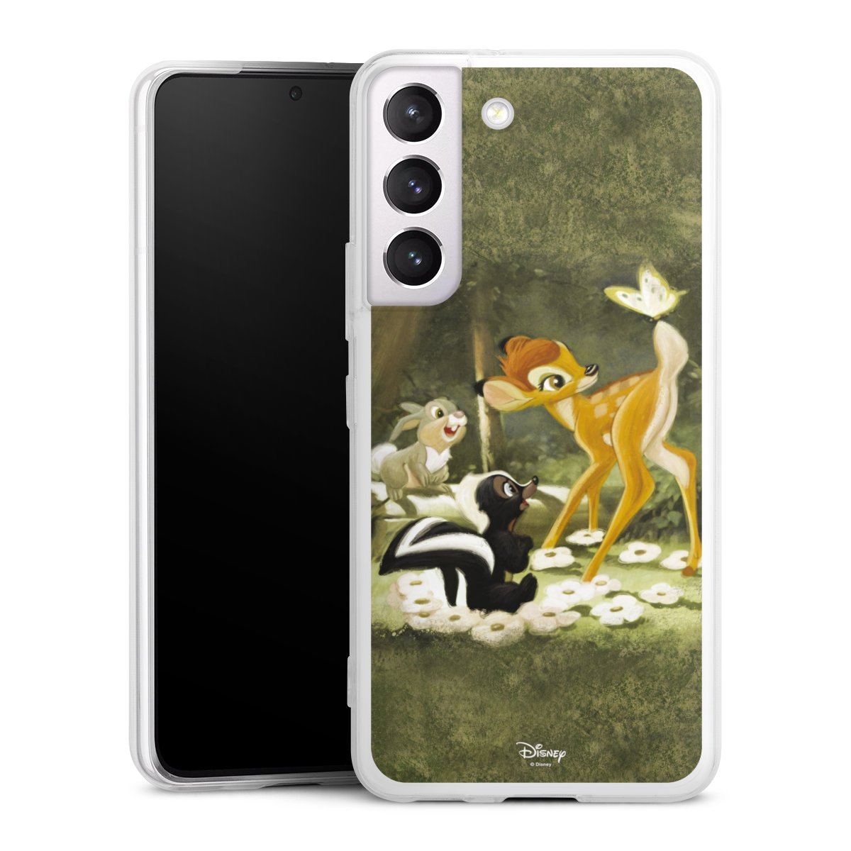 Galaxy S22 Handy Slim Case extra dünn Silikon Handyhülle transparent Hülle Disney Official Licensed Product Bambi Silikon Slim Case