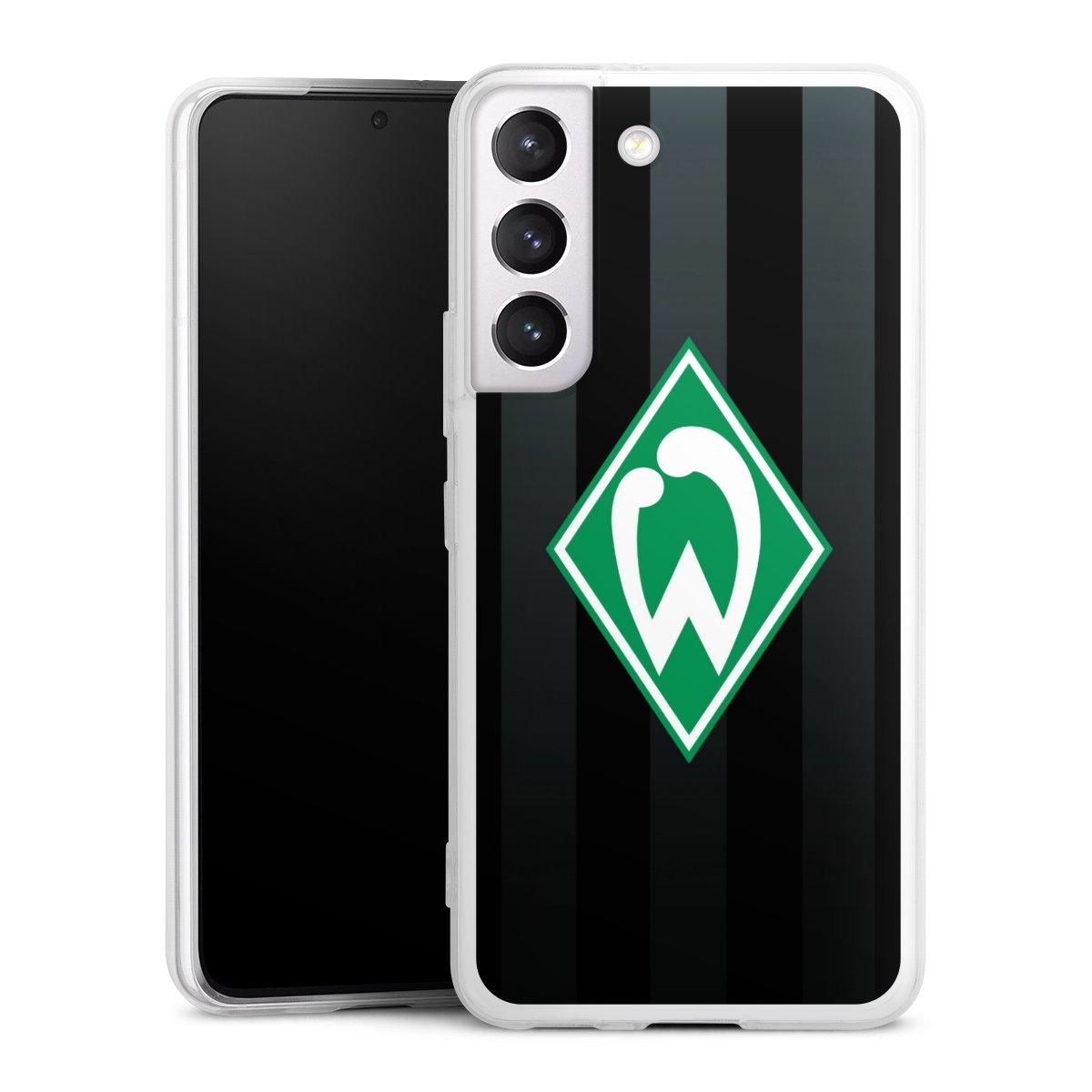 Galaxy S22 Handy Slim Case extra dünn Silikon Handyhülle transparent Hülle Stripes Sv Werder Bremen Official Licensed Product Silikon Slim Case