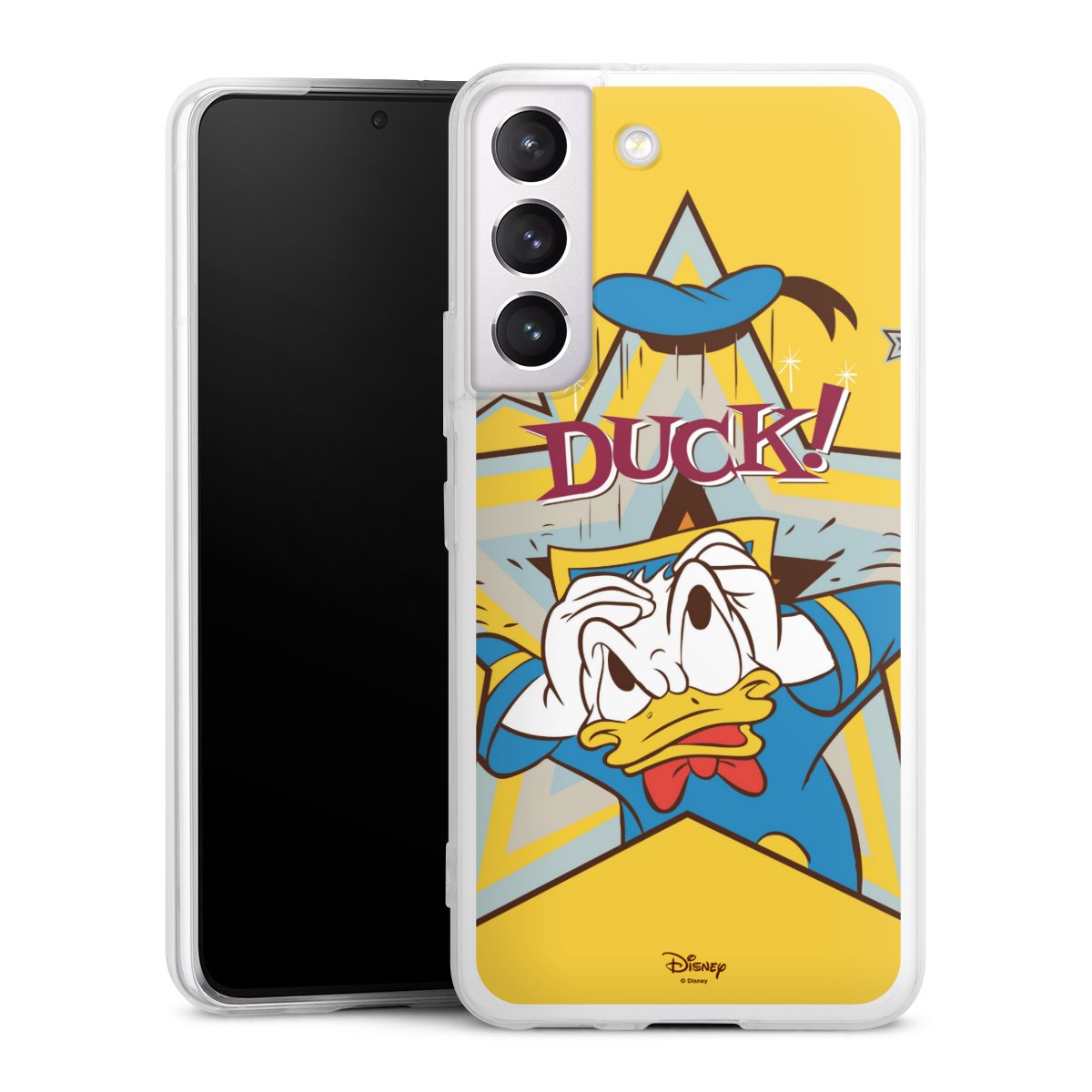 Galaxy S22 Handy Slim Case extra dünn Silikon Handyhülle transparent Hülle Official Licensed Product Donald Duck Disney Silikon Slim Case