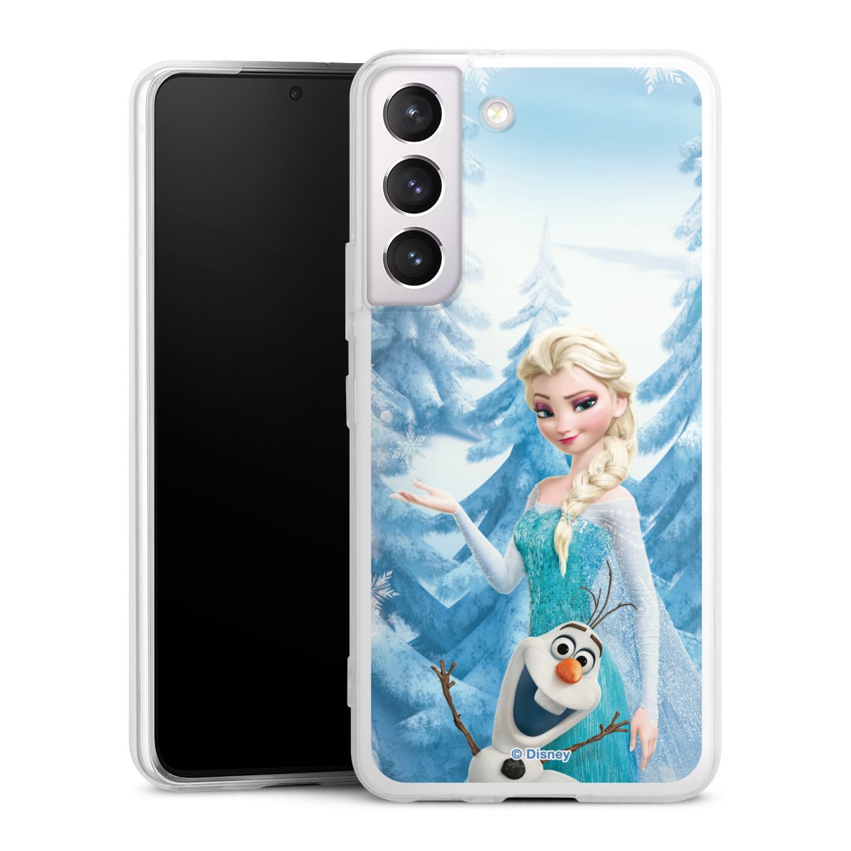 Galaxy S22 Handy Slim Case extra dünn Silikon Handyhülle transparent Hülle Official Licensed Product Frozen Elsa Disney Silikon Slim Case