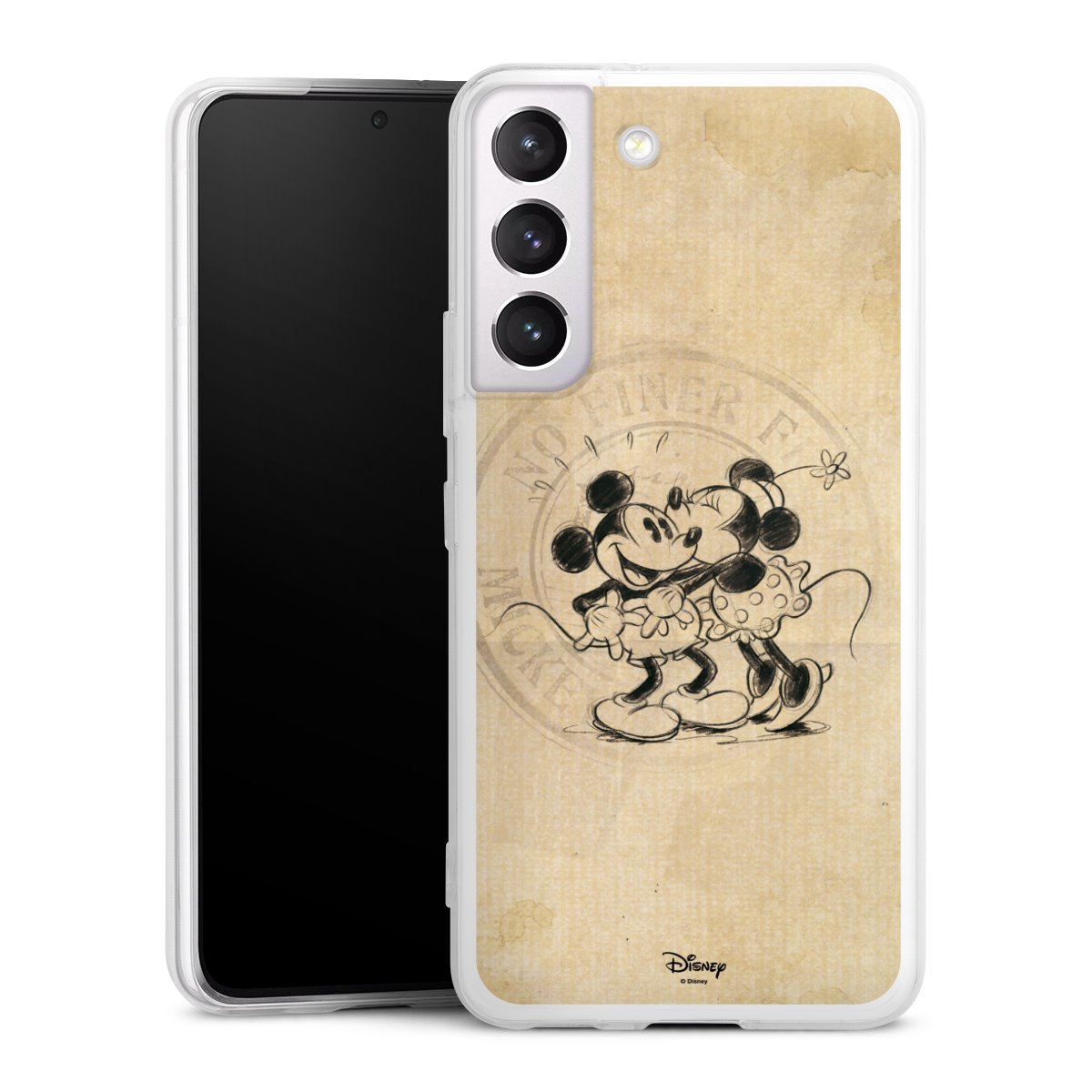 Galaxy S22 Handy Slim Case extra dünn Silikon Handyhülle transparent Hülle Mickey Mouse Vintage Minnie Mouse Silikon Slim Case