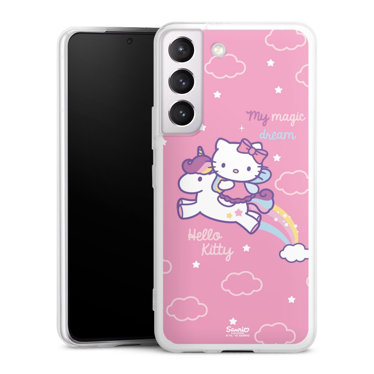 Galaxy S22 Handy Slim Case extra dünn Silikon Handyhülle transparent Hülle Einhorn Official Licensed Product Hello Kitty Silikon Slim Case