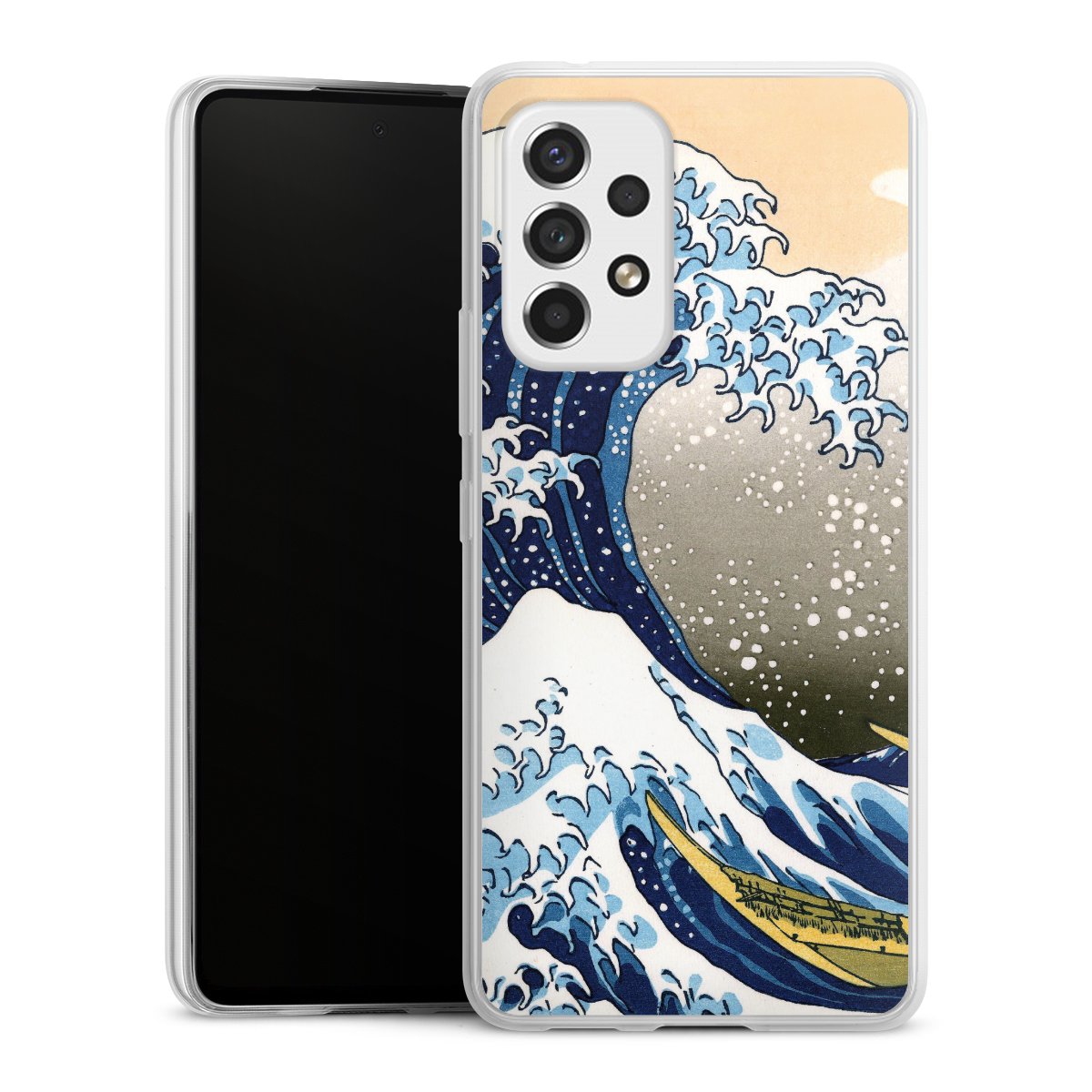 Galaxy A53 5G Handy Slim Case extra dünn Silikon Handyhülle transparent Hülle Kunst Katsushika Hokusai Die Große Welle Vor Kanagawa Silikon Slim Case