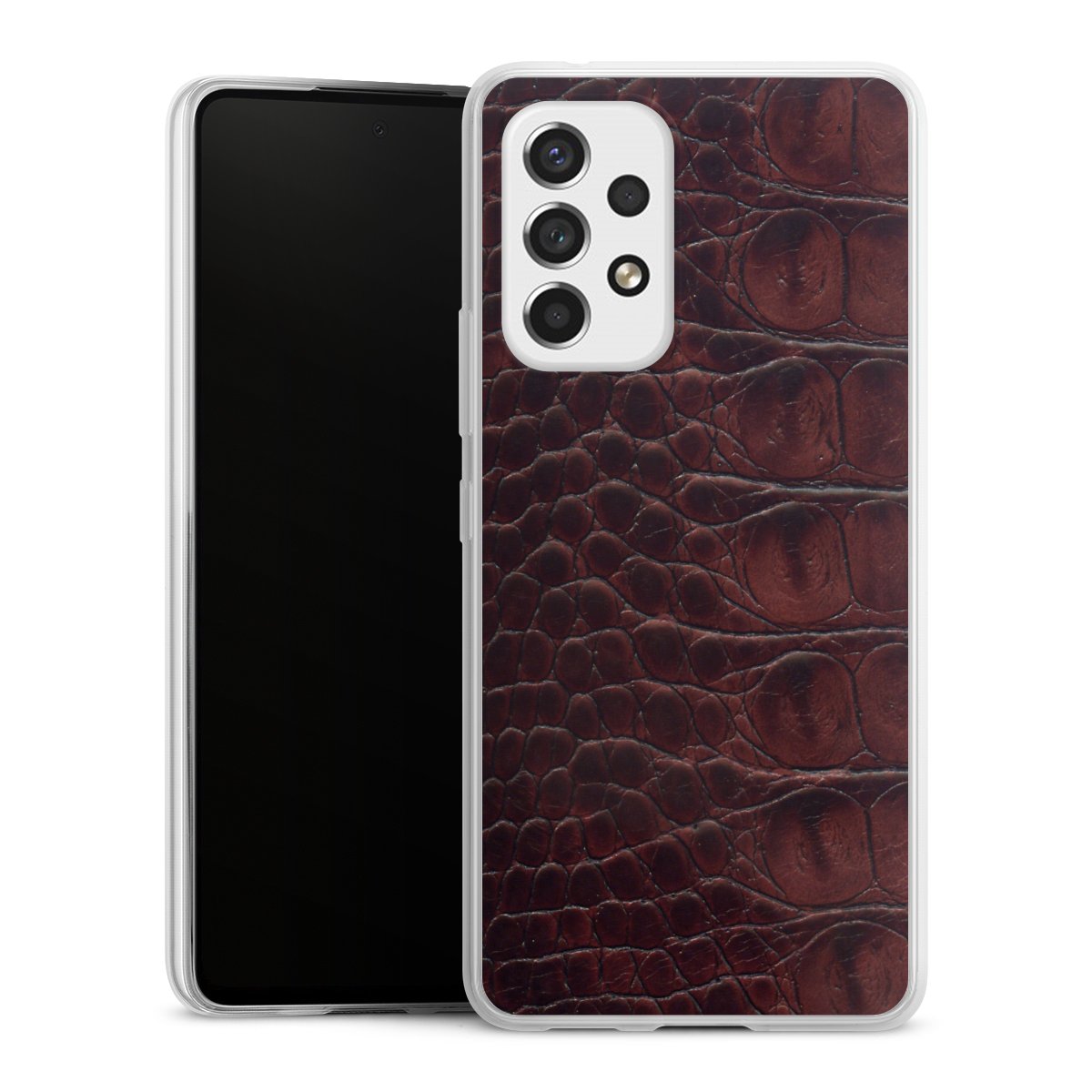 Galaxy A53 5G Handy Slim Case extra dünn Silikon Handyhülle transparent Hülle Crocodile Animal Print Leather Silikon Slim Case