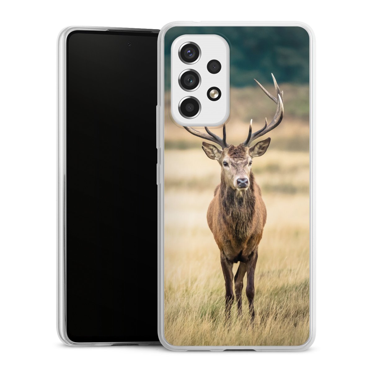 Galaxy A53 5G Handy Slim Case extra dünn Silikon Handyhülle transparent Hülle Deer Meadow Forrest Silikon Slim Case